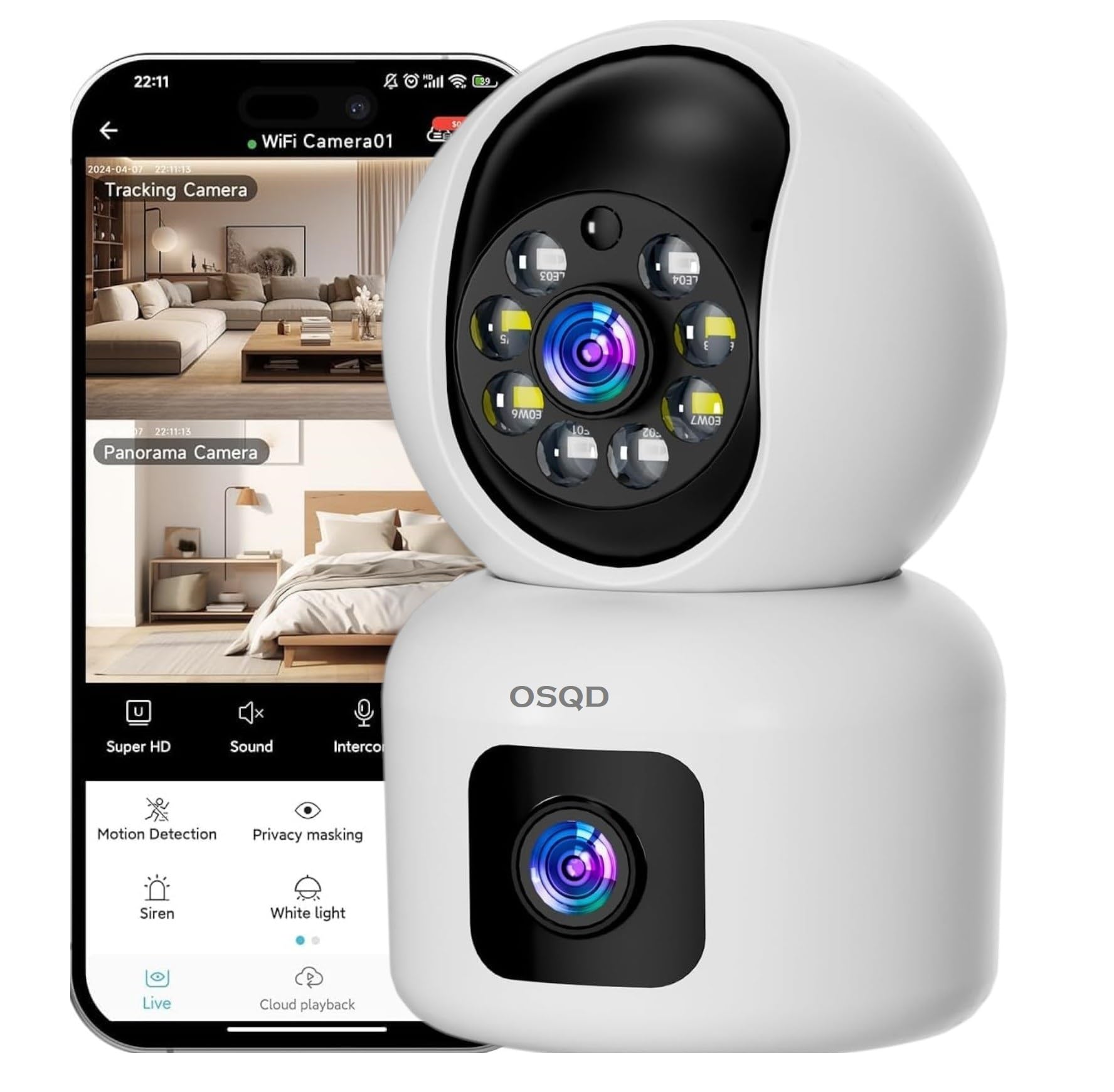 Dual Lens | 5+5MP WiFi CCTV Camera with PTZ & Fixed View | AI Motion Detection, Color Night Vision, Two-Way Audio, 360° Coverage, App Remote Access CCTV Smart Camera-image-19
