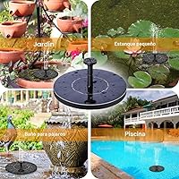 Vista 7 de Bomba de agua de fuente solar para baño de pájaros, nueva mini bomba de fuente solar mejorada de 1.5W con kit de panel solar independiente