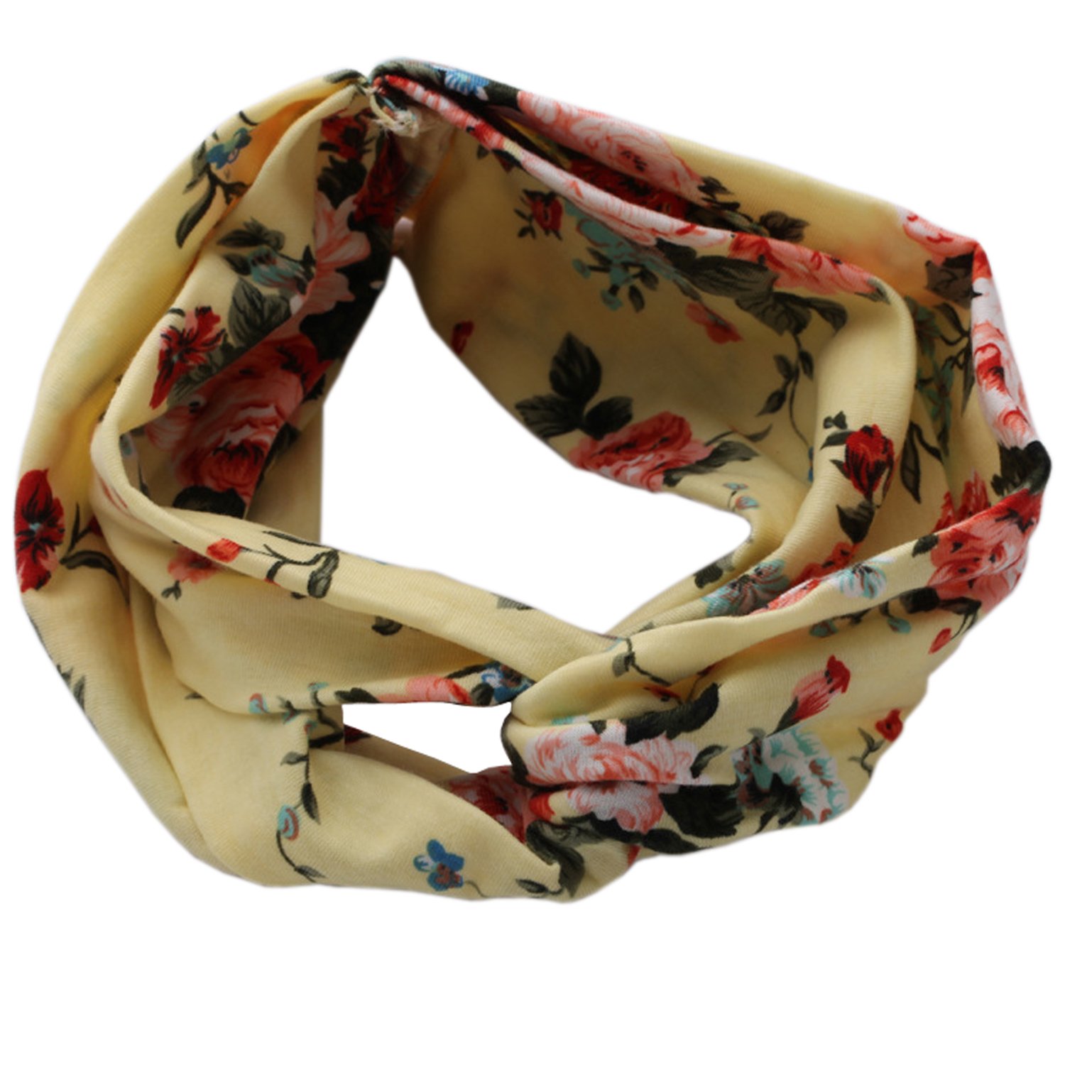 ELACUCOS Headbands for Women Criss Cross Boho Floal Style Head Bands for Women's Hair 4 Pack 1 Count (Pack of 4) Set5