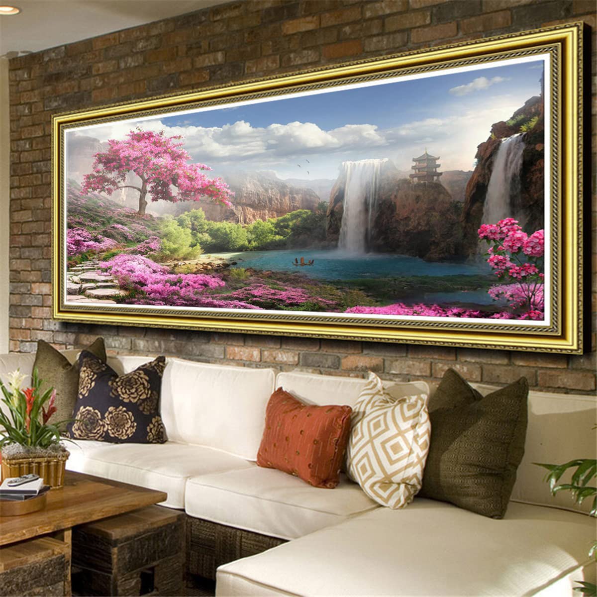 Instarry DIY 5D Diamond Painting Complet Paysage Naturel Décoration Intérieure 100x40 Cm