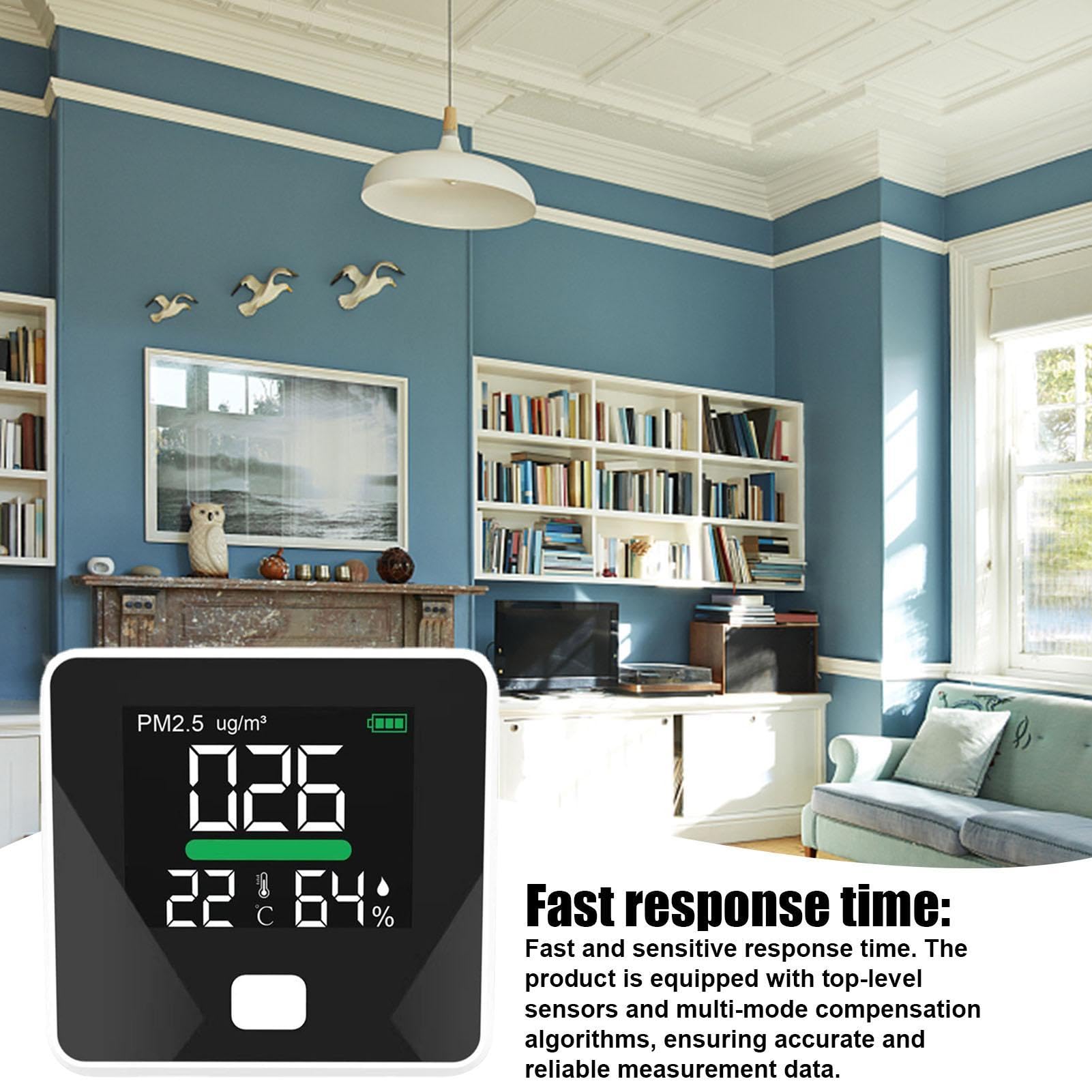 Sensore di qualità 'aria - Analizzatore di qualità 'aria, lettore di qualità 'aria collegato al Wi-Fi | Lff PM2.5 Rilevatore intelligente di qualità 'aria, sensore di umidità,
