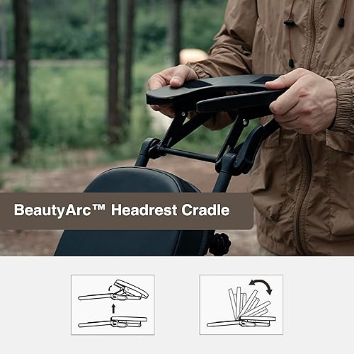 Vista 7 de Aluminio ligero ajustable plegable portátil viaje masaje silla con mochila 402 Keanu (negro)