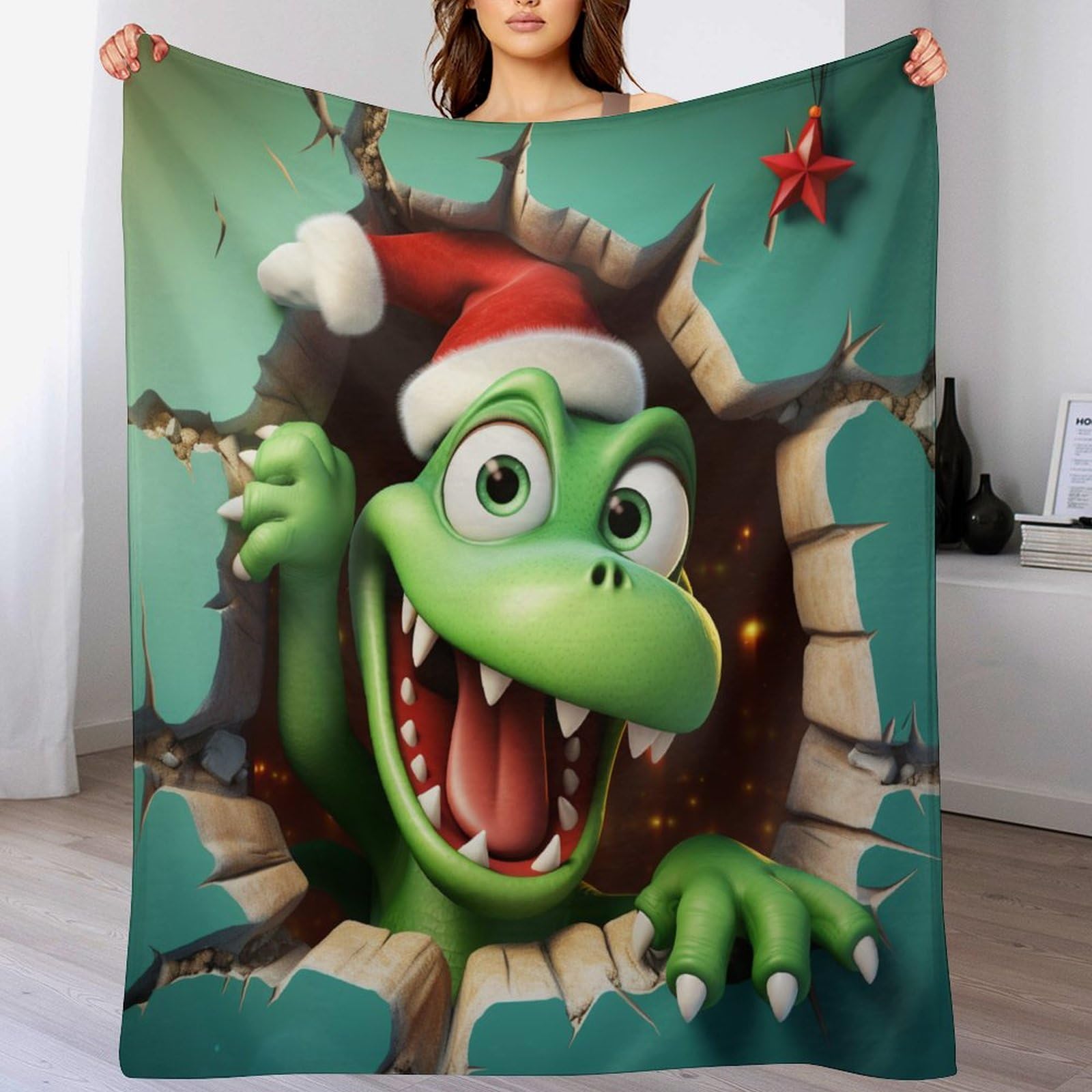 Couverture polaire dinosaure plaid flanelle 150x200cm jeté de lit et canapé-lit confortable