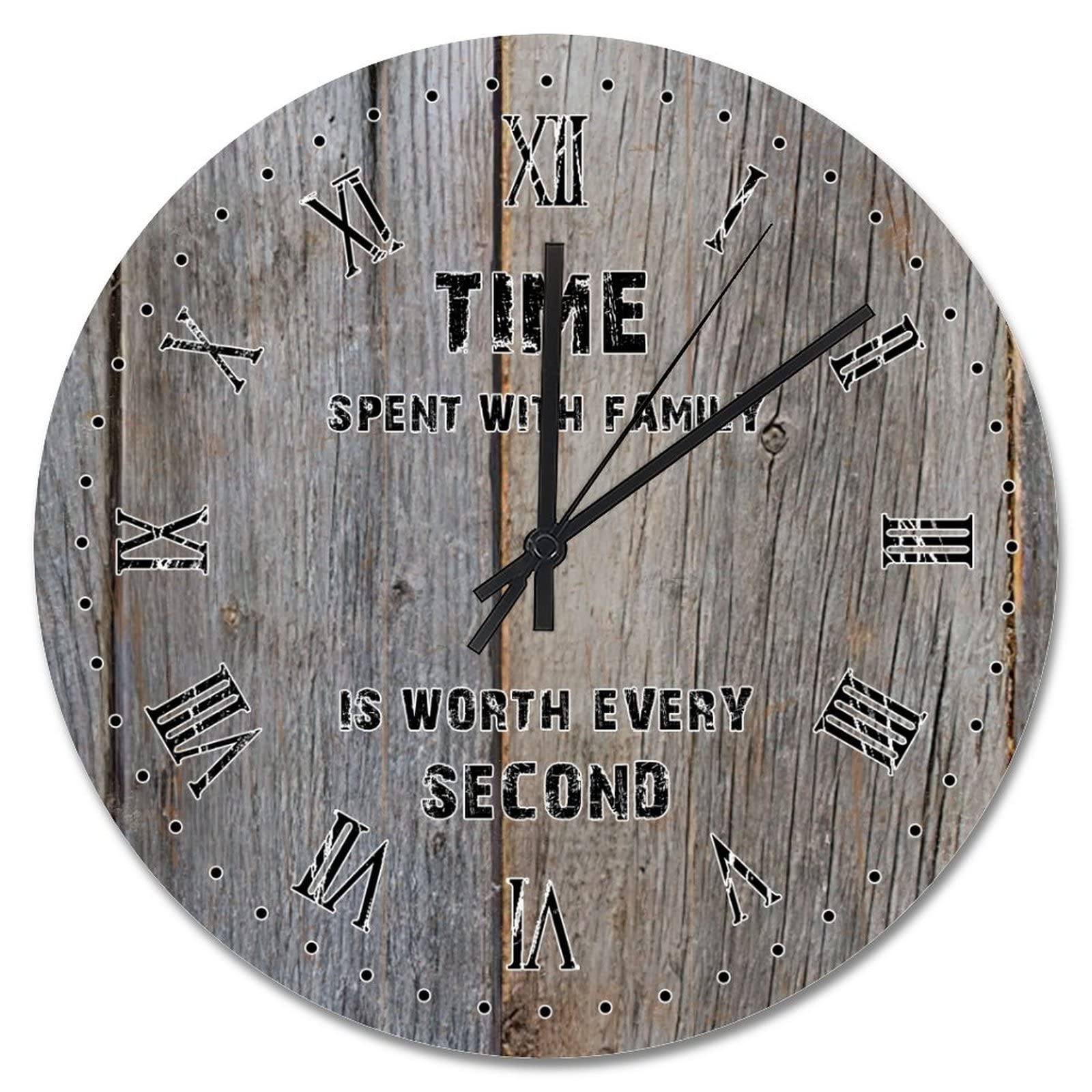 Horloge murale en bois 38 cm : fêter chaque seconde précieux en famille