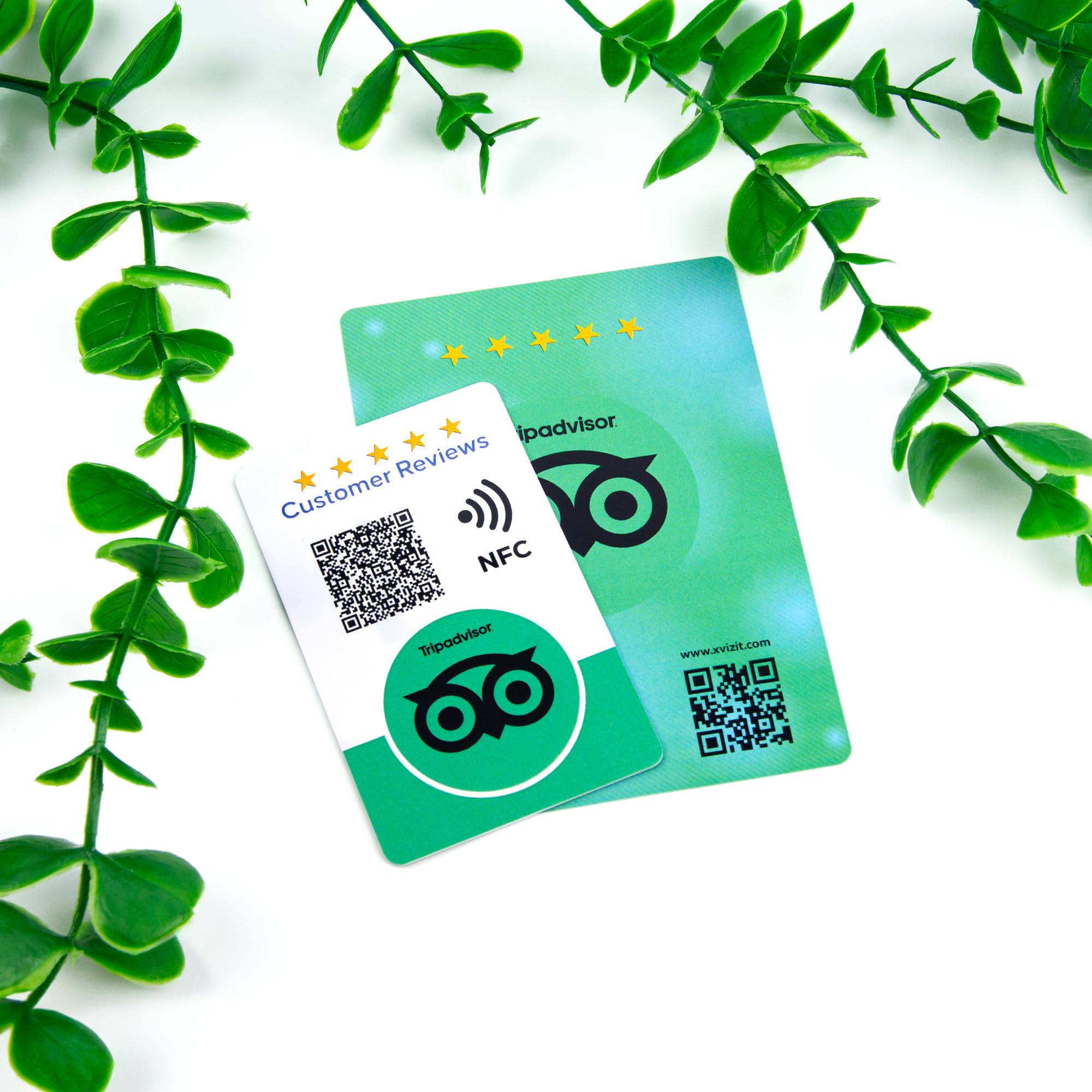 Recensioni & Social Media Follow Card - NFC & QR Contactless - Smart Tap Digital Card per Google, Tripadvisor e Social Media (Instagram, TikTok, Facebook) (Recensione di Tripadviser)