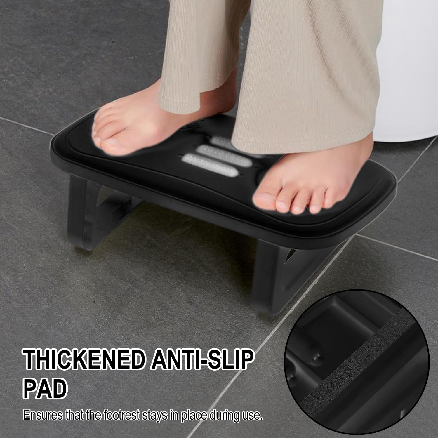 Poggiapiedi Ergonomico con Massaggio - Supporto Piedi Antiscivolo per Ufficio e Casa - Design Moderno - Migliora Postura e Circolazione Sanguigna