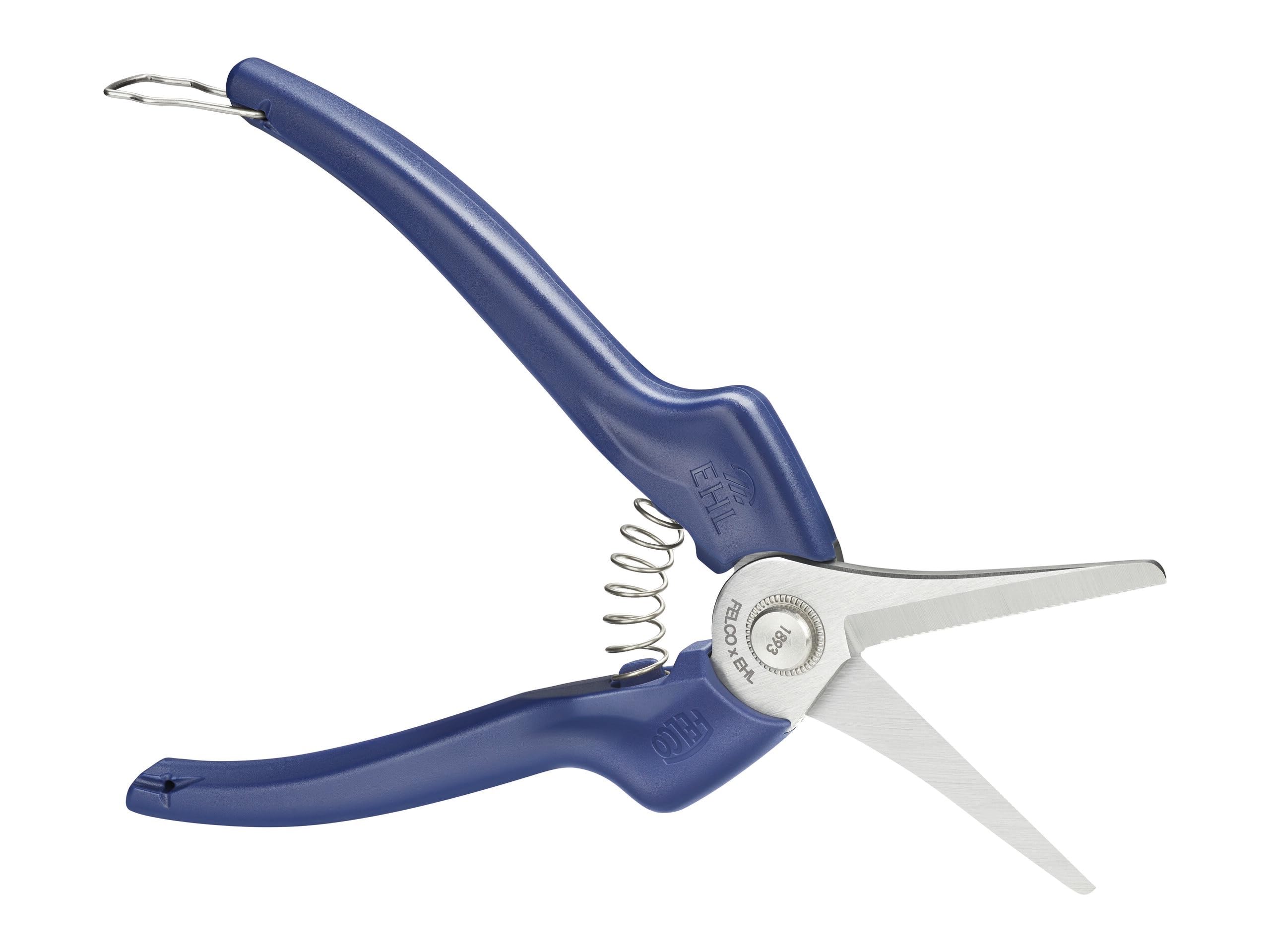 FELCO 1893 Professionelle Küchenschere - Zusammenarbeit mit EHL, chirurgischer Edelstahl, verstärkte gezahnte Klingen, ergonomische Anti-Schock-Griffe, spülmaschinenfest, Länge 208 mm, Gewicht 140 g