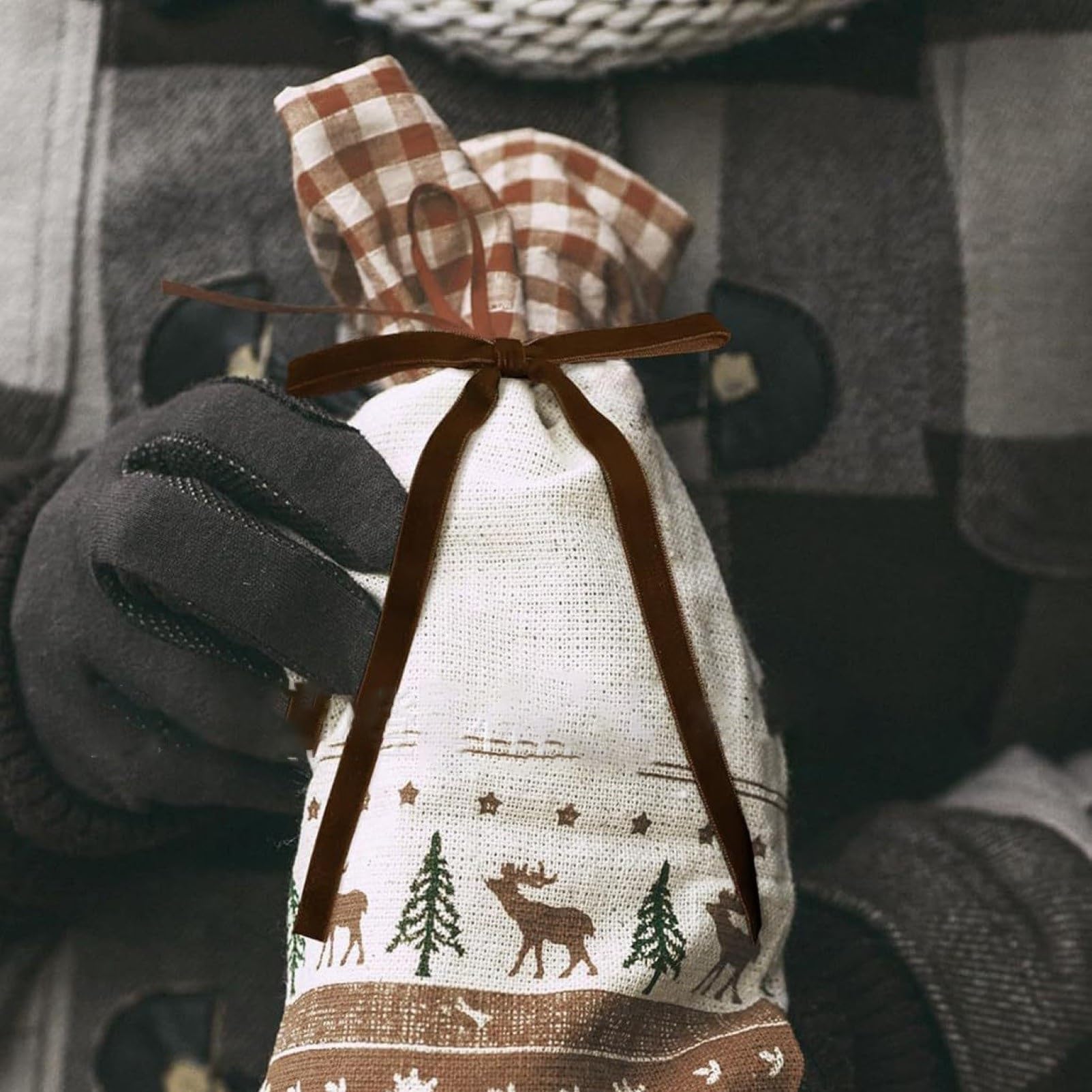 Rode Fluwelen Strikken Voor Kerstboom | 12/24 Stuks Vintage Fluwelen, image size:1602x1602