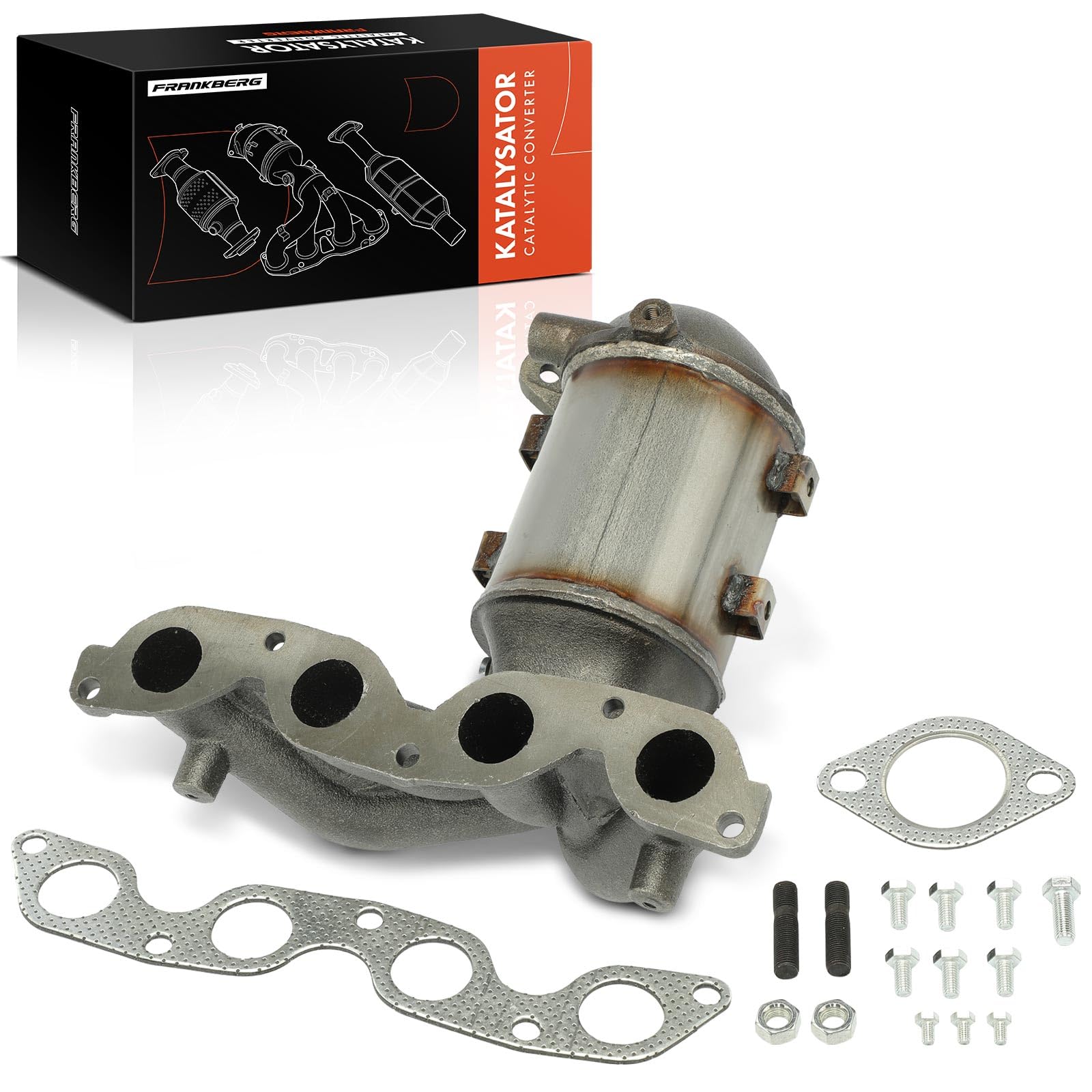 Frankberg Catalizador Colector de escape Gasolina Compatible con i20 PB PBT 1.2 Rio III UB 1.25 CVVT Rio III UB 1.2 CVVT Rio III Berlina UB 1.25 CVVT Rio III Berlina UB 1.2 CVVT 2851003210,2851003AP2
