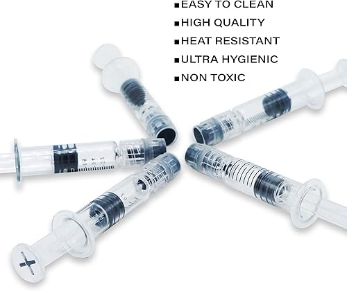 Miniatura 6 de Jeringa de vidrio de borosilicato de 0.0 fl oz con émbolo de plástico  Paquete de 10  Jeringa Luer Lock antifugas sin aguja  Jeringa de medición