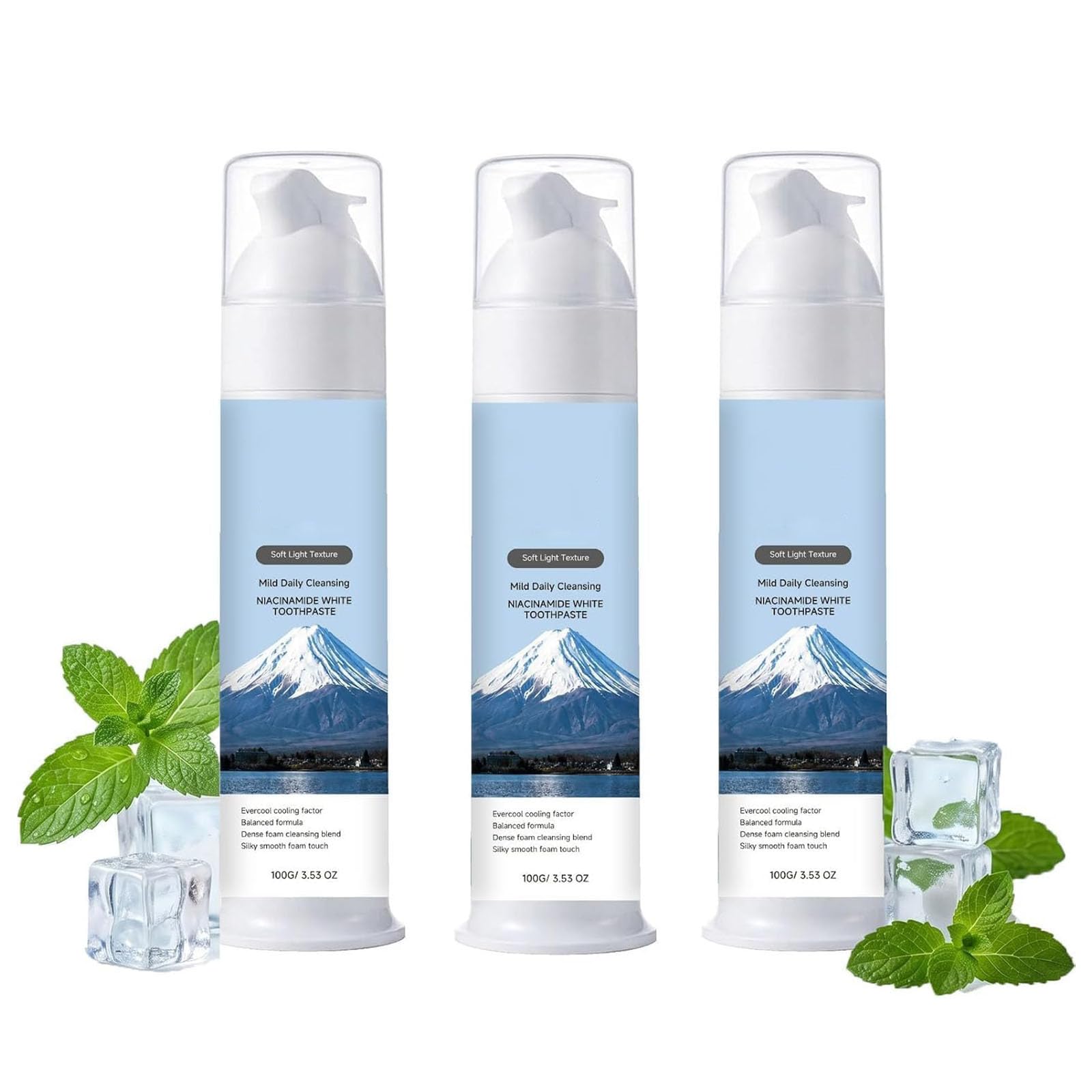 Dentifricio sbiancante in schiuma alla niacinamide (3pcs) | aiuta a rimuovere le macchie superficiali, pulizia profonda, alito fresco, favorisce un sorriso più luminoso, igiene orale