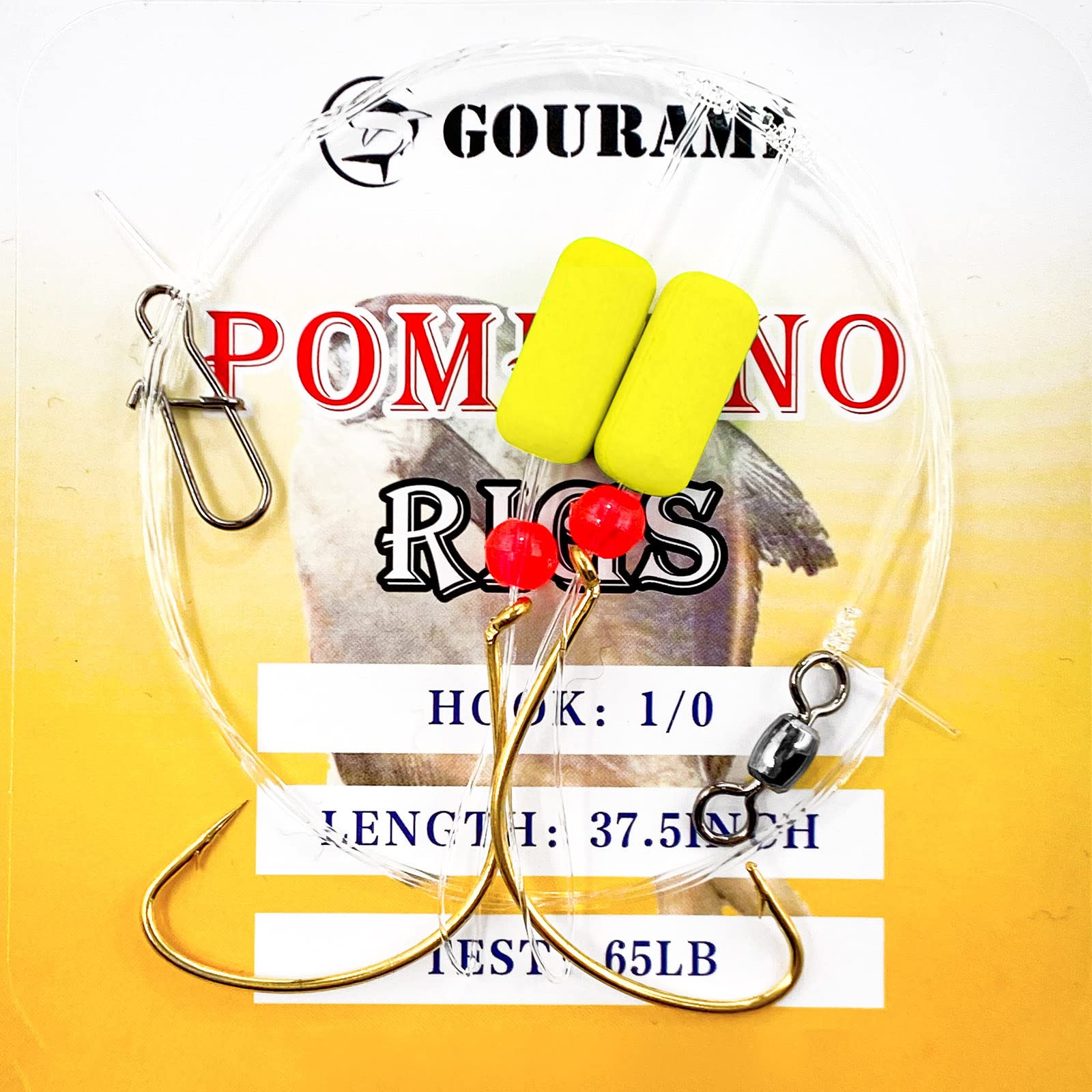 6/12PCS Saltwater Pompano Rigs for Surf Fishing,Double Drops Pompano Rig with Floats,Florida Offshore Surf Fishing