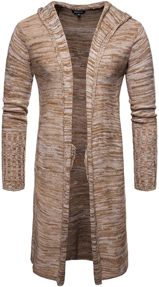 iYYVV Mens Fashion Solid Knit Cardigan Sweater Sweatshirts Casual Slim Jacket Coat at  Men’s Clothing store