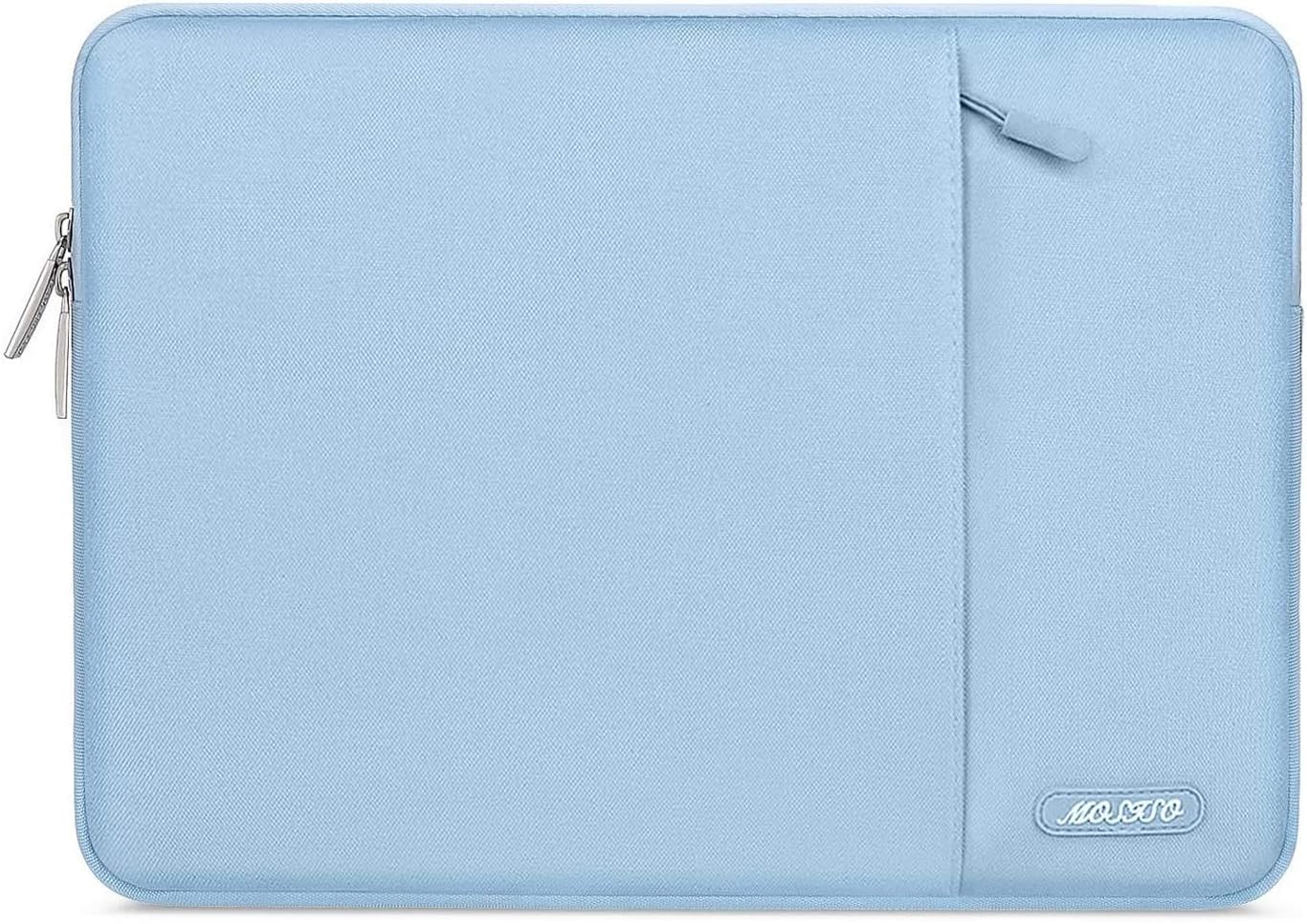 MOSISO Laptop Sleeve Compatible with MacBook Air 13 M4 M3 M2 M1 2025-2018/Pro M2 M1 2025-2016,Vertical Polyester Sleeve with Pocket, Air Blue