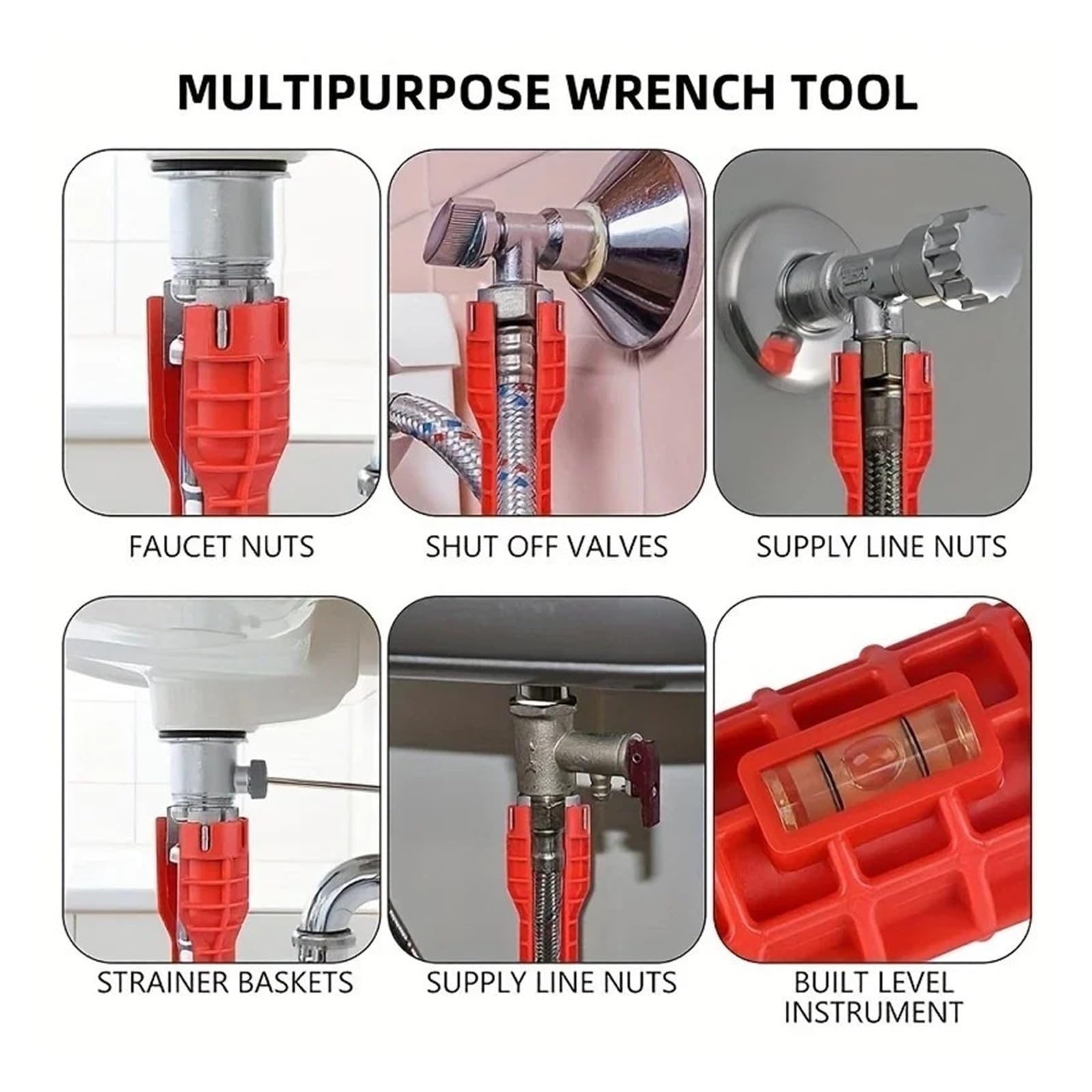 Llave de reparación multifunción 14 en 1 ABS antideslizante mango largo