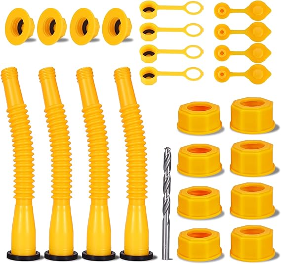 Gas Can Spout Replacement, 4Kit Gas Can Nozzles Old Style Easy to Install, NoSpill