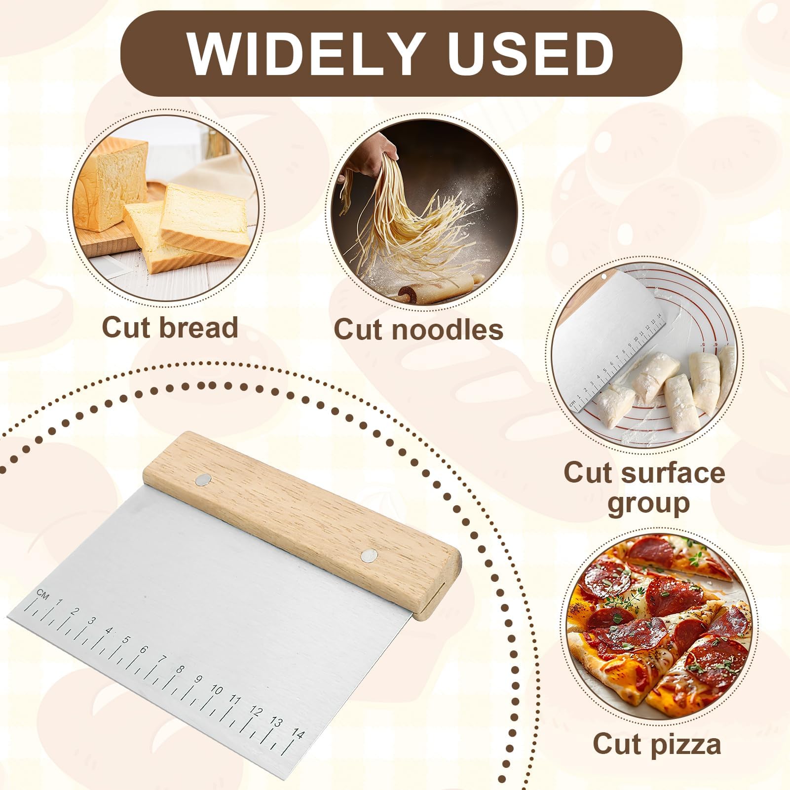 2 Pièces Grattoir à Pâte, Spatule à Pâte En Inoxydable, Grattoir à