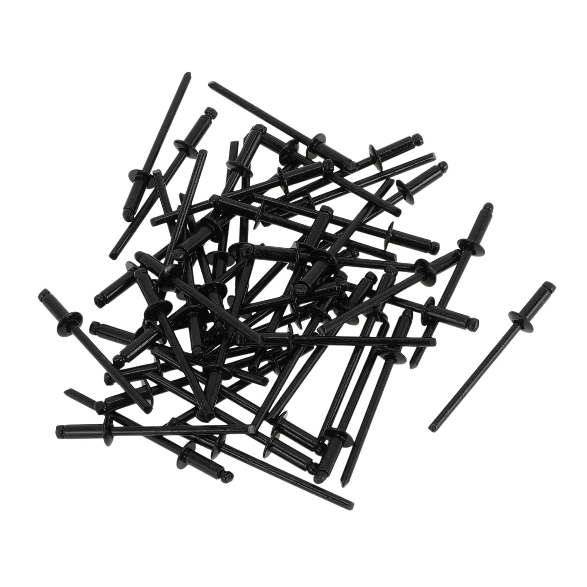 TUCKBOLD Dome Head Large Flange Blind Rivets Black 50 Pcs 3mm Grip Diameter 8mm Grip Length 6mm Flange Diameter Stainless Steel