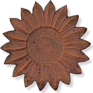 Sunset Vista Designs Cast Iron Sunflower Stepping Stone, 12-Inch Diameter