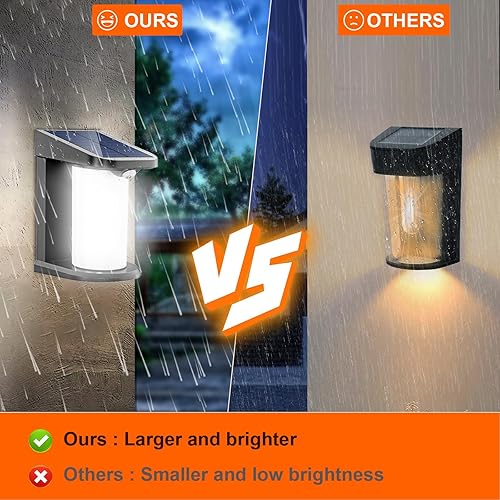Miniatura 2 de QQARORSUN Luces solares de pared de seguridad, luz de pared inalámbrica del anochecer al amanecer, faroles solares de pared activados por