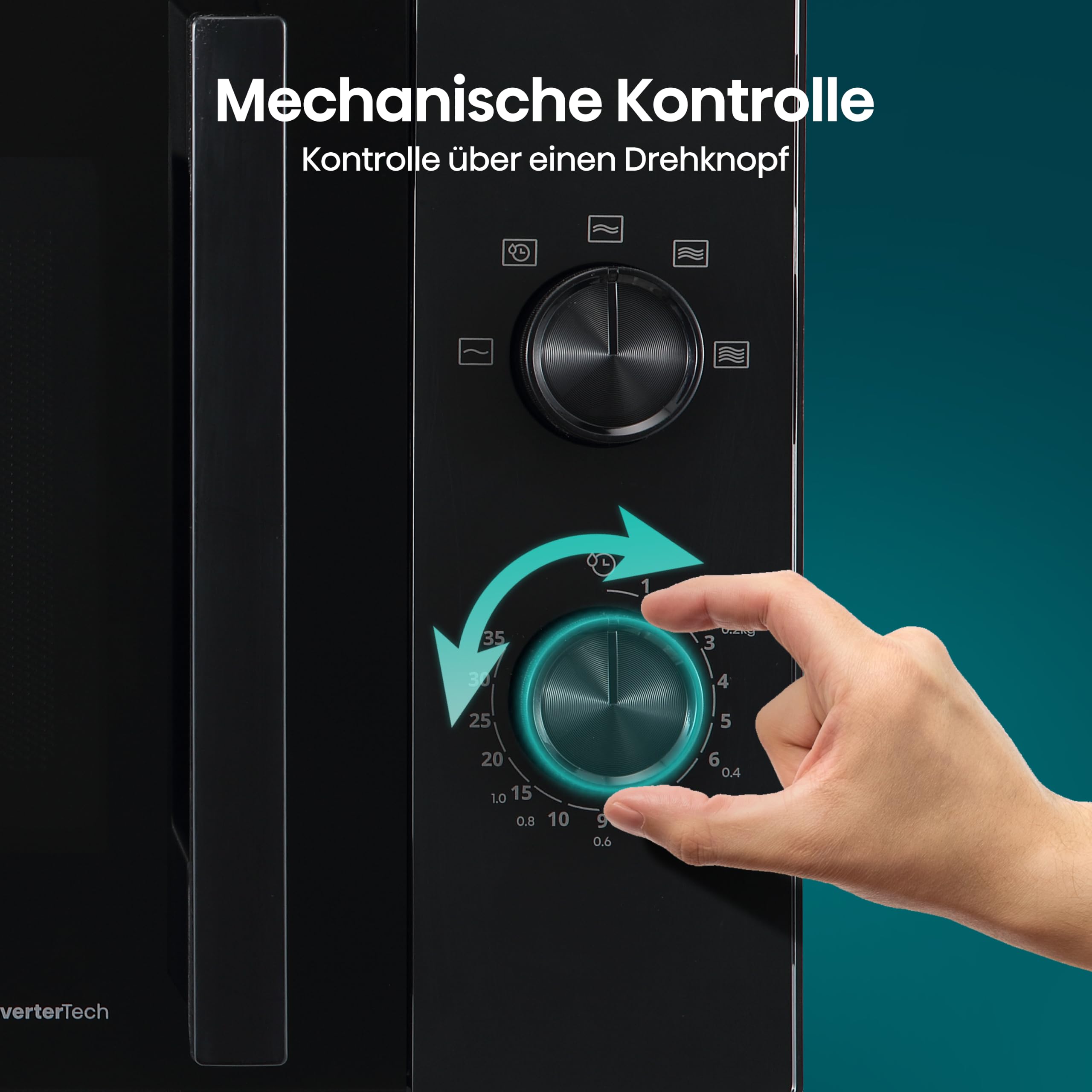 Hisense Inverter-Mikrowelle, 23L, 900W | Schwarz, 5 Leistungsstufen, Keramikbeschichtung, Getöntes Glas, Gleichmäßiges Garen, Manuelle Steuerung