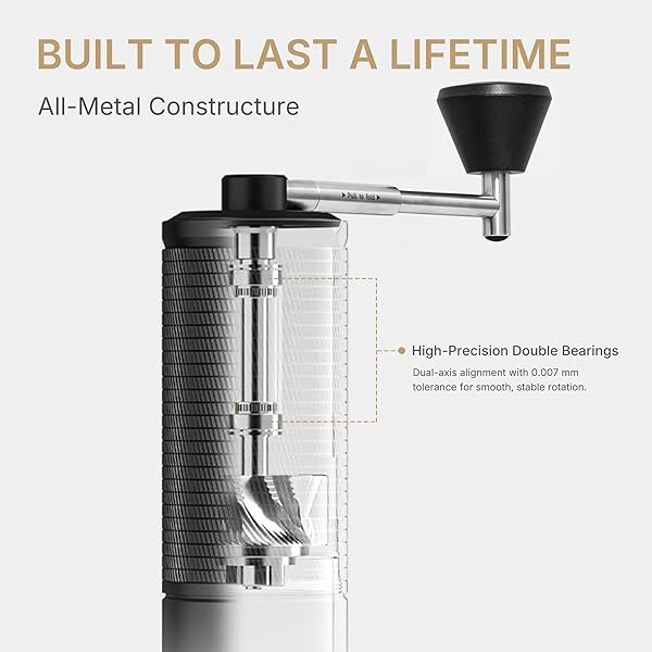 Timemore C5 ESP PRO Manual Coffee Grinder 50 Adjustable Settings, 42mm Stainless Steel Burr Hand Coffee Grinder with Fordable Handle, All Metal, for Espresso, French Press & Pour-over, 30g Capacity - 5