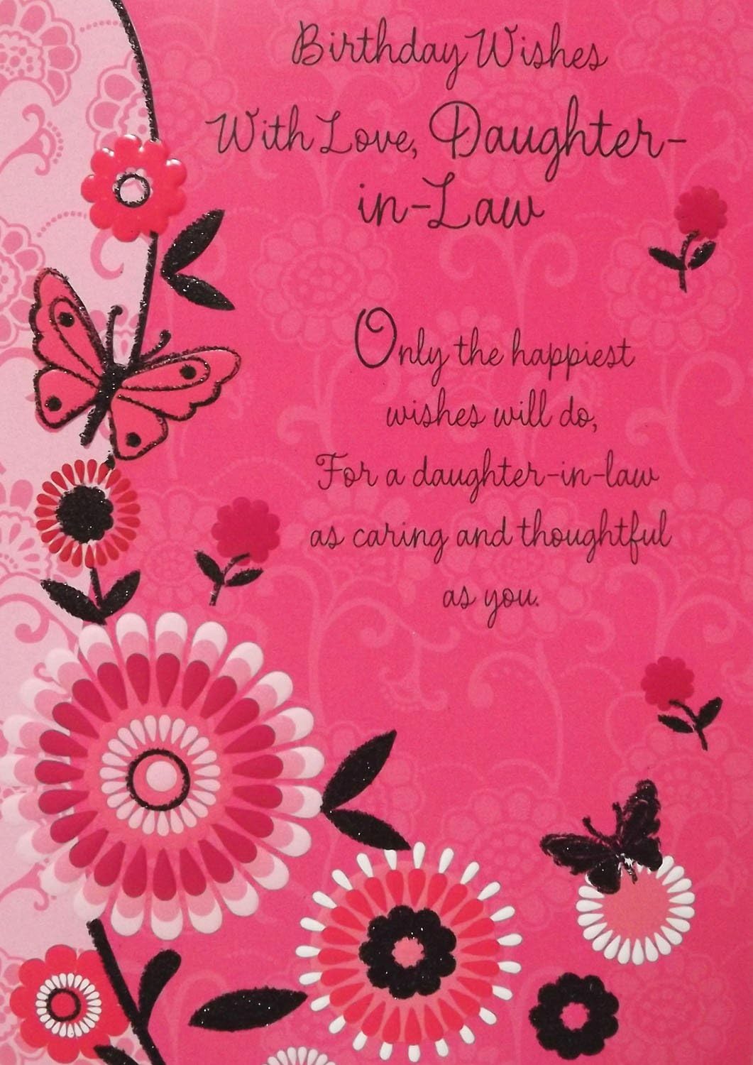 Ladies Pink Black Birthday Wishes With Love Daughter in Law Ladies Pink Black Birthday Wishes With Love Daughter in Law