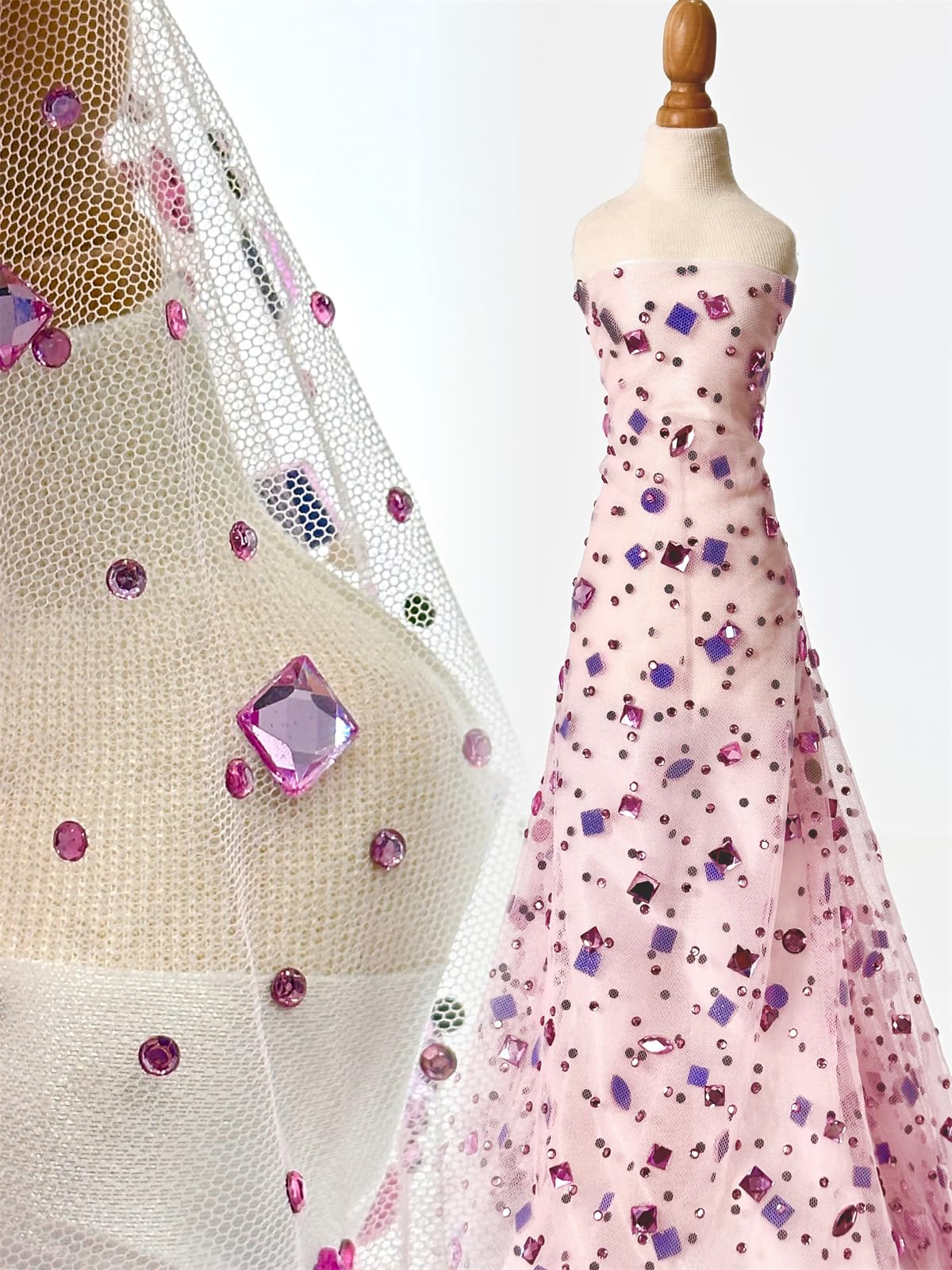 Amazon.com: French Lace Fabric with Shining Stones for Elegant Evening Gowns  Premium Quality Draping Material for Luxury Dresses (4#,5 Yards) : Arts,  Crafts & Sewing