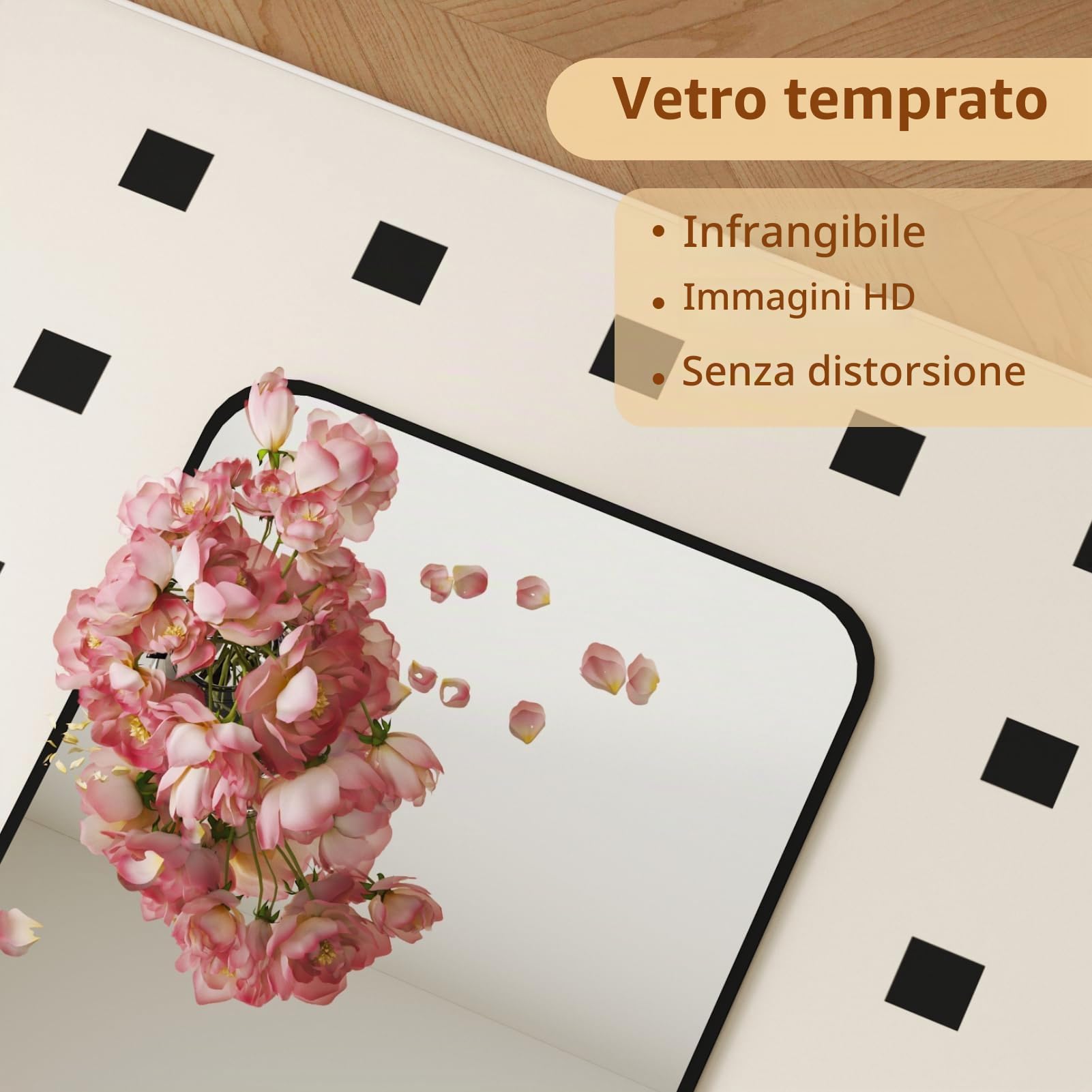 RLAVBL Specchio da Parete o da Terra 140x40 cm Cornice in Alluminio Nero