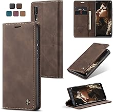 Cracedily Mobile Phone Case for Huawei P20 Case, Flip Case Premium Leather Flip Case Magnetic Card Slot Stand Function Flip Case Protective Cover for P20 5.8 Inches, Coffee