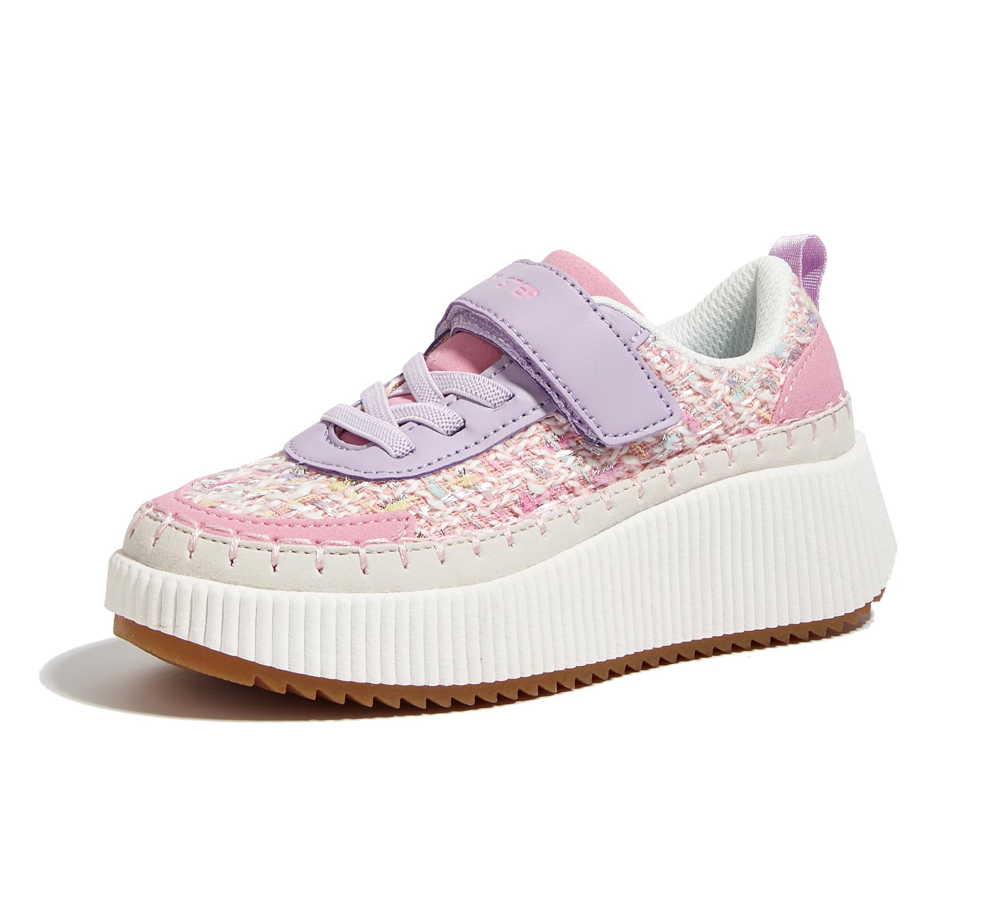 LUCKY STEP Kid's Glitter Running Sneaker Sparkly Braided Shiny Bling Princess Shoes School Athletic Walking Shoes for Children/Boys/Girls