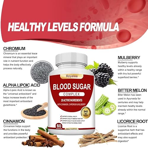 Miniatura 6 de Suplemento complejo de azúcar en la sangre ayuda a mantener niveles saludables de azúcar en la sangre, mezcla de hierbas con melón amargo, hoja de