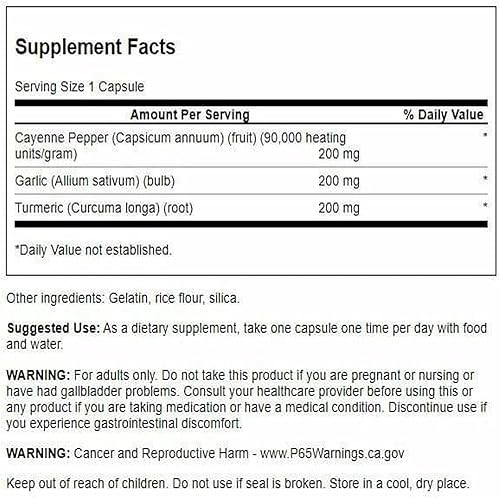Miniatura 2 de Swanson Cúrcuma de espectro completo de ajo y cayena 60 cápsulas