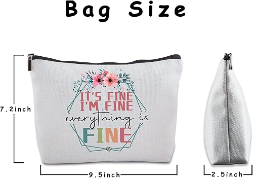 Miniatura 6 de Inspirational Gifts for Women It's Fine I'm Fine Everything is Fine Travel Zipper Makeup Bag Humor Unique Gifts for Sister Bestie Daughter Mom Aunt