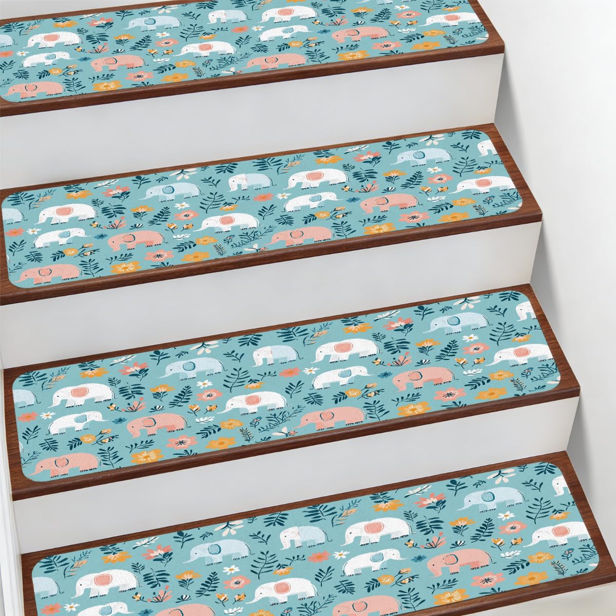 Alfombras para peldaños de escalera evitan resbalones en interiores madera de casas