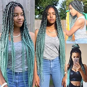 Amazon.com : Jumbo Braiding Hair 24inch 1B/Light Green Braiding