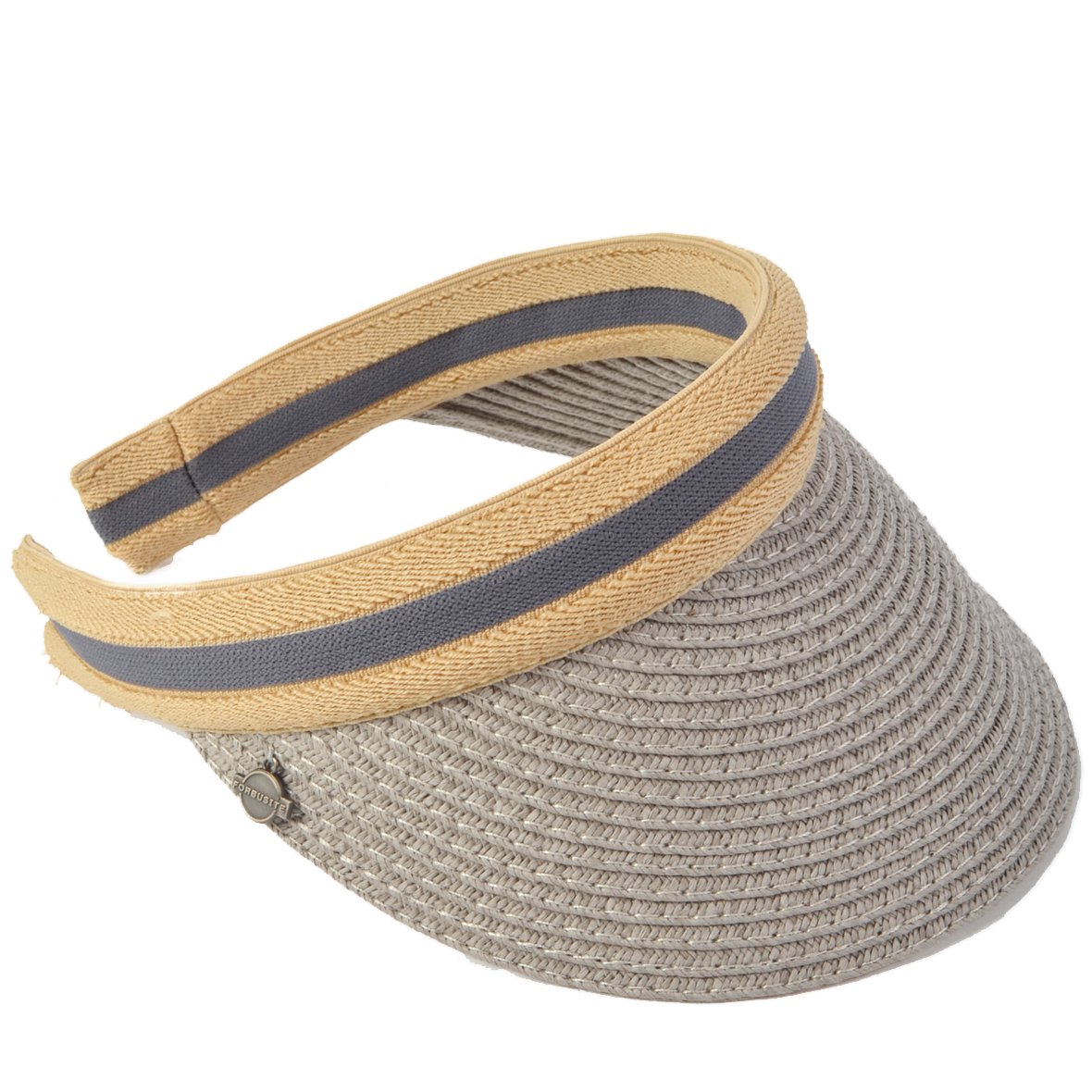 Women Golf Sports Visor - Sun Hat Beach Straw Summer Visors Cap (Grey)