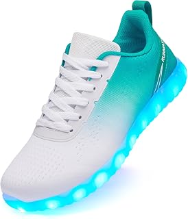 BosenHulu Light Up Shoes for Women Men USB Charging LED Shoes Adult Halloween Dancing Glowing Luminous Trainers Gradient Colors Mesh Upper Party Revel Flashing Sneakers