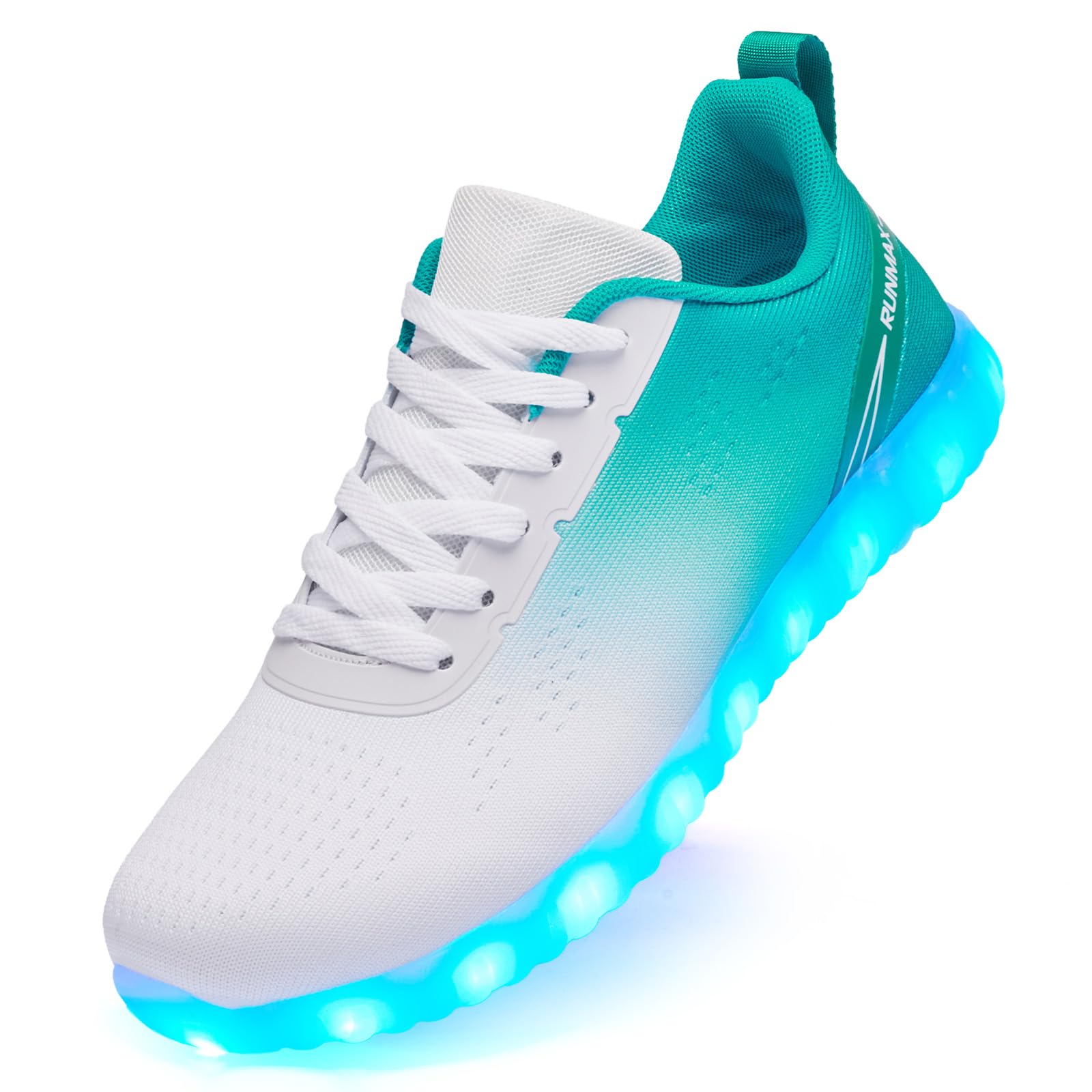 BosenHulu Light Up Shoes for Women Men USB Charging LED Shoes Adult Halloween Dancing Glowing Luminous Trainers Gradient Colors Mesh Upper Party Revel Flashing Sneakers