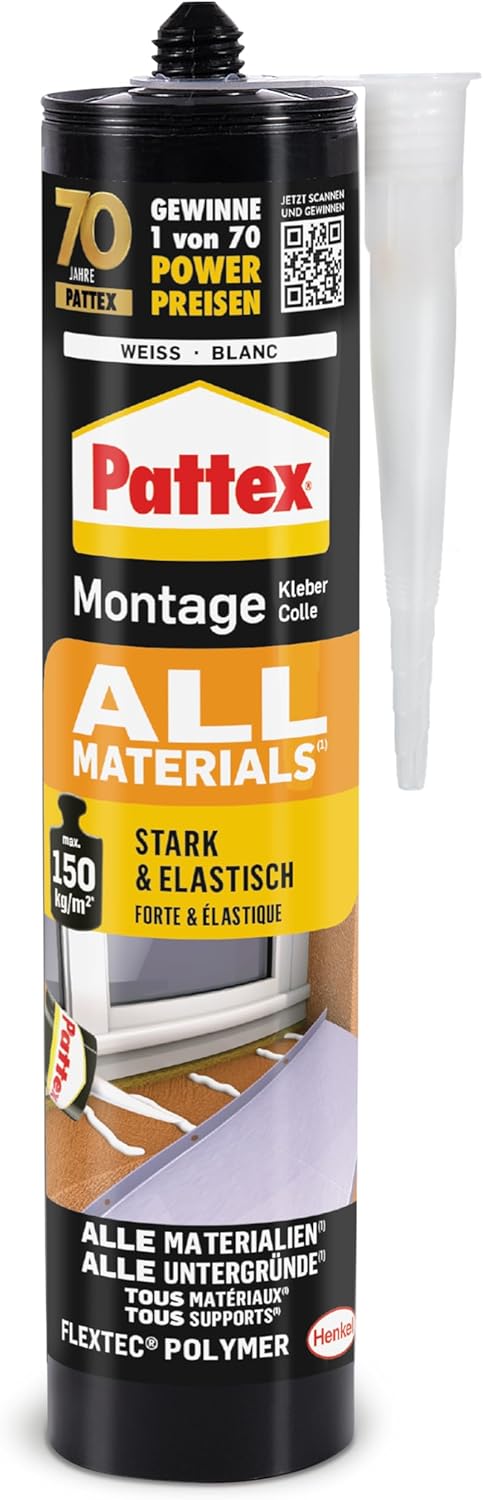 Pattex 1828610 "All Materials" Mounting Glue, White, 450 g