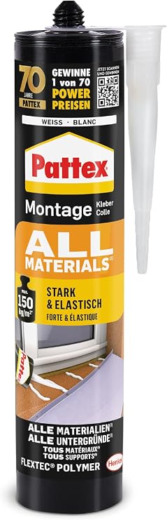 Pattex 1828610 All Materials Mounting Glue, White, 450 g