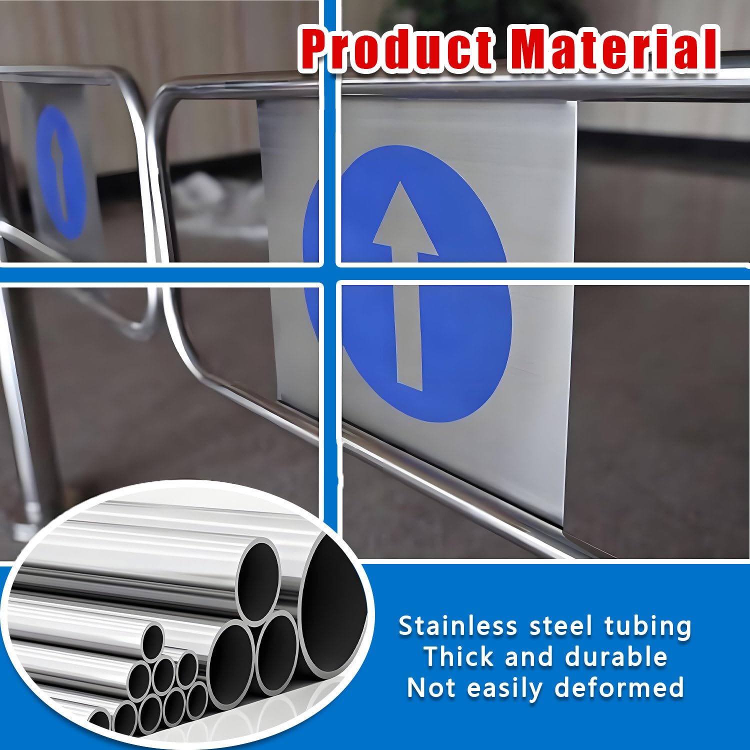 SteelGate - Set da 100 pezzi per accesso pedonale per magazzino, biblioteca, negozio, apertura a 90°