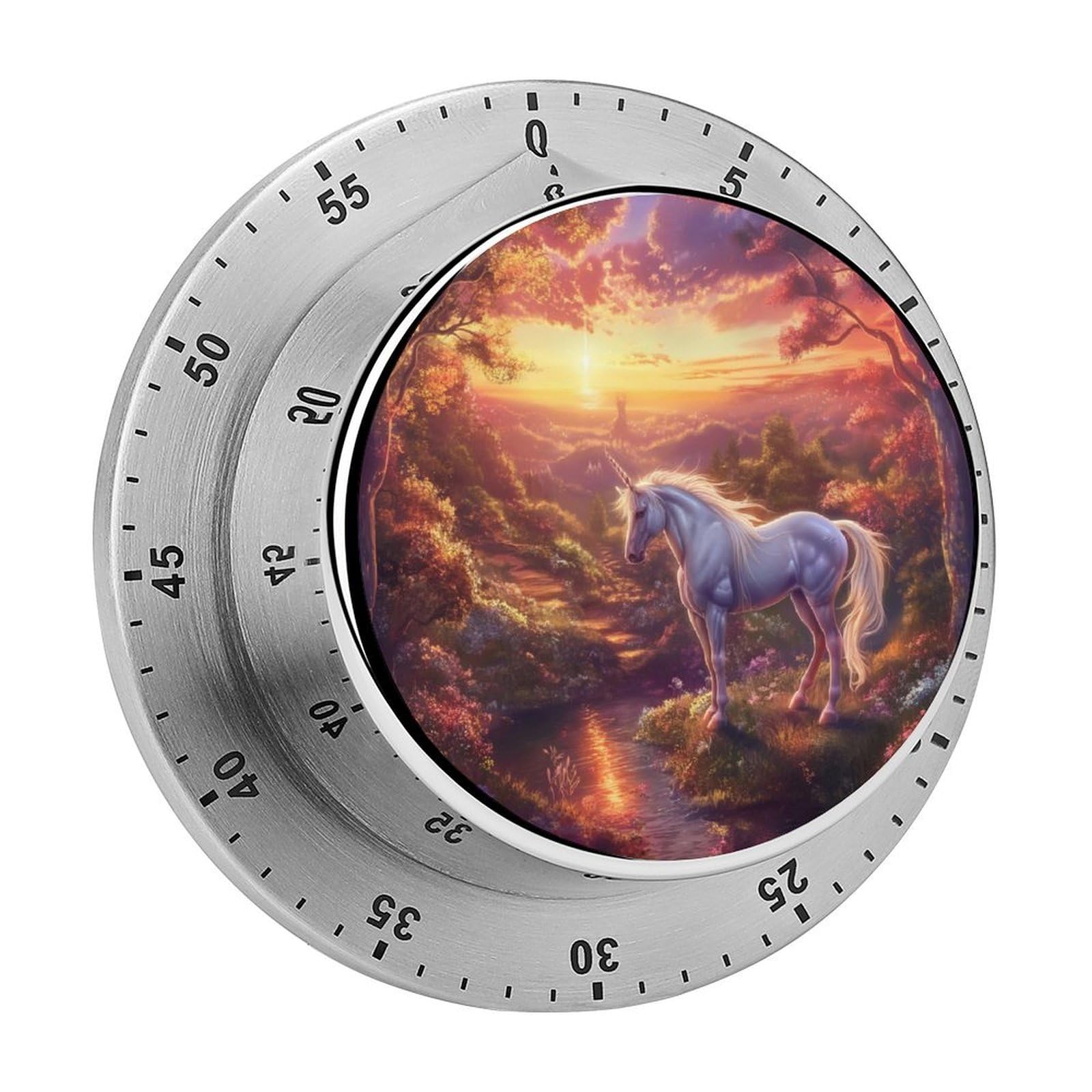 Sunset Unicorn Kitchen Timer Magnetic Countdown Countup Timer for Cooking Baking 8x8cm