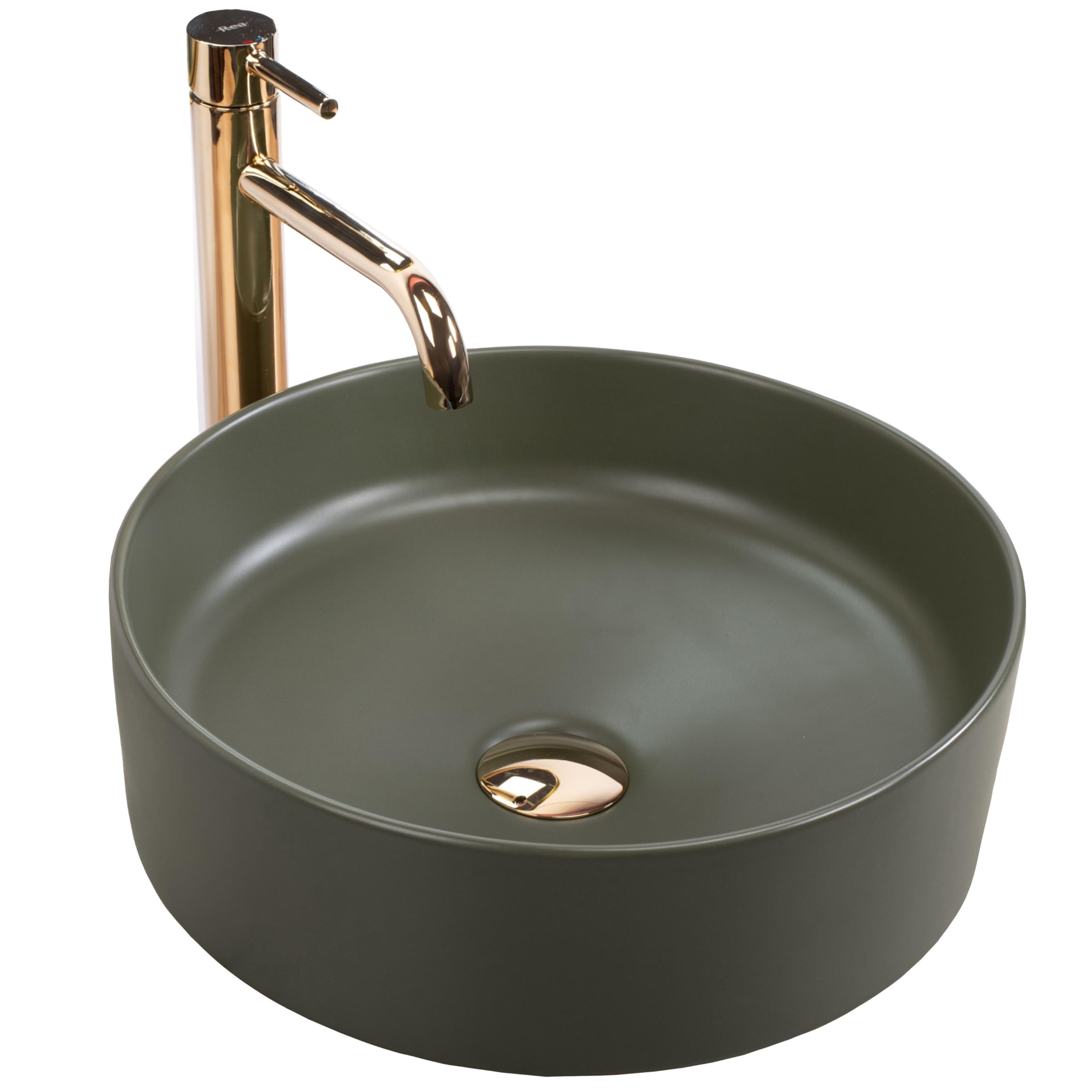 Rea Bathroom Sink Made of Ceramic Sami Green Matt - Green - REA-U4567 โ image 1
