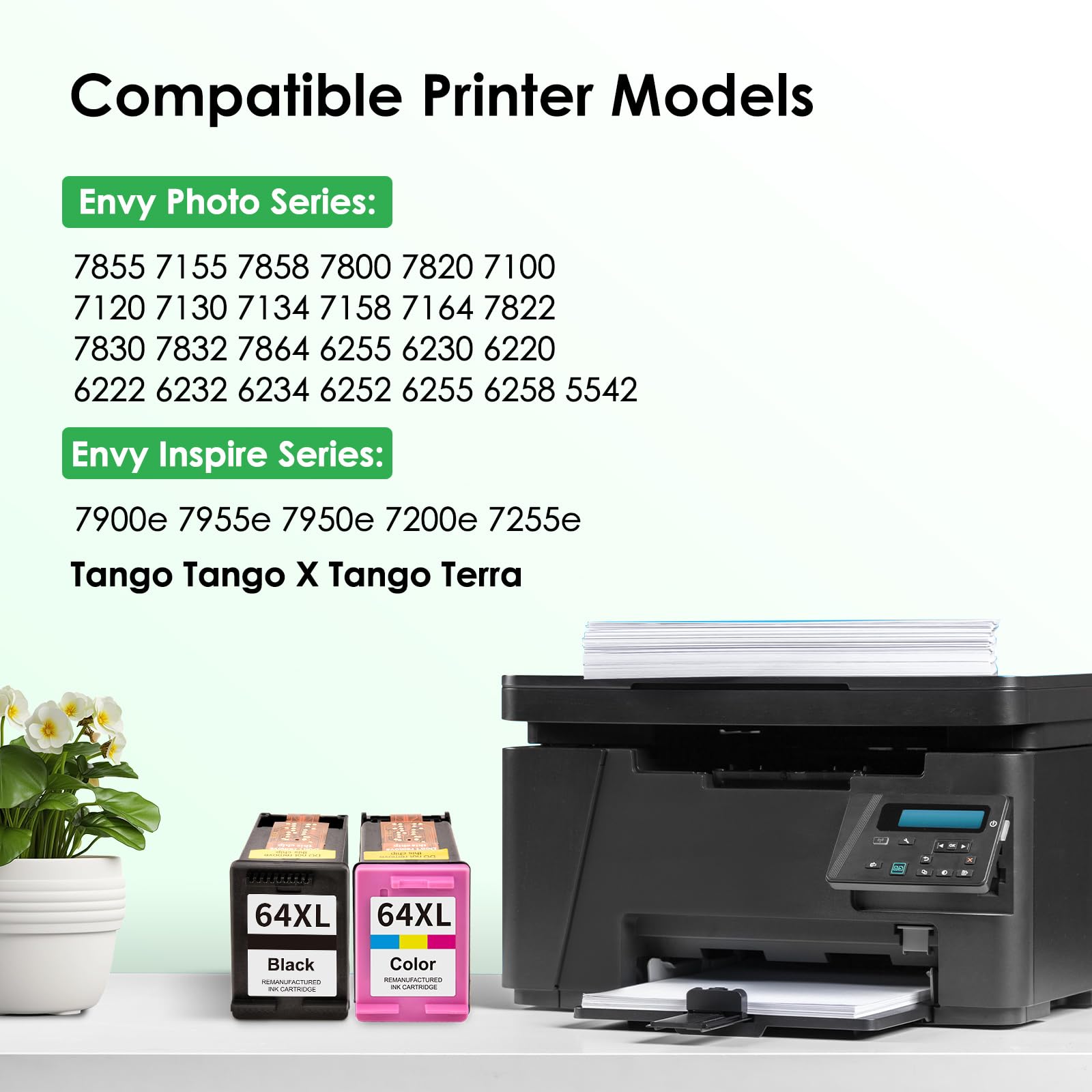 All In One Printer 64xl Ink Cartridge For Hp 64 Ink Works With Hp Envy Photo 7855 7155 C46 Hp Ink 64 - Foto 3