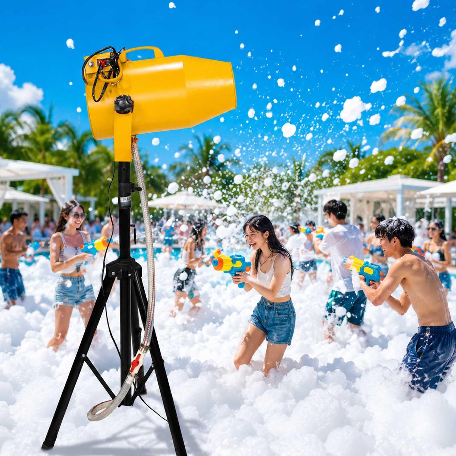 aromaoveite Foam Machine, 1000w Foam Party Machine With Tripod, Outdoor Party Foam Cannon, Portable Bubble Machine For Pool Parties, Garden, Stage Effects, Birthday, Wedding, Carnival Events yellow
