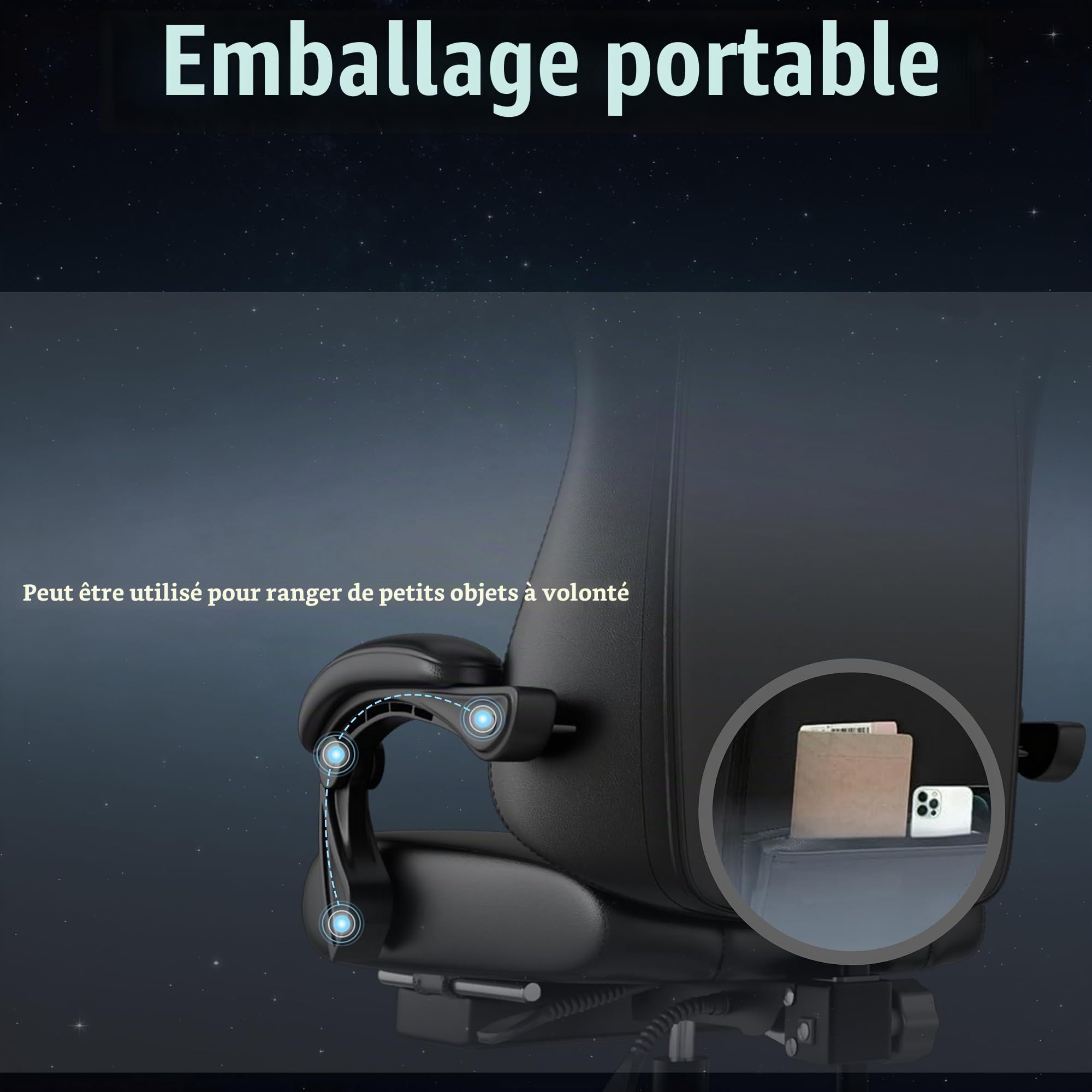 Chaise Gaming pour Adulte, Chaise de Bureau Ergonomique avec Dossier réglable, Fauteuil Gaming avec Appui-tête et Soutien Lombaire, Siege Gaming Rotatif avec Accoudoir (Bleu)