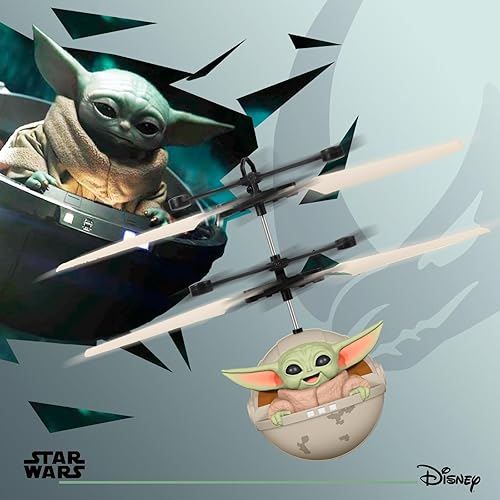 Miniatura 2 de Star Wars Baby Yoda - Juguete volador - Construcción de metal duradero, controles fáciles y cargador USB (Star Wars Baby Yoda)