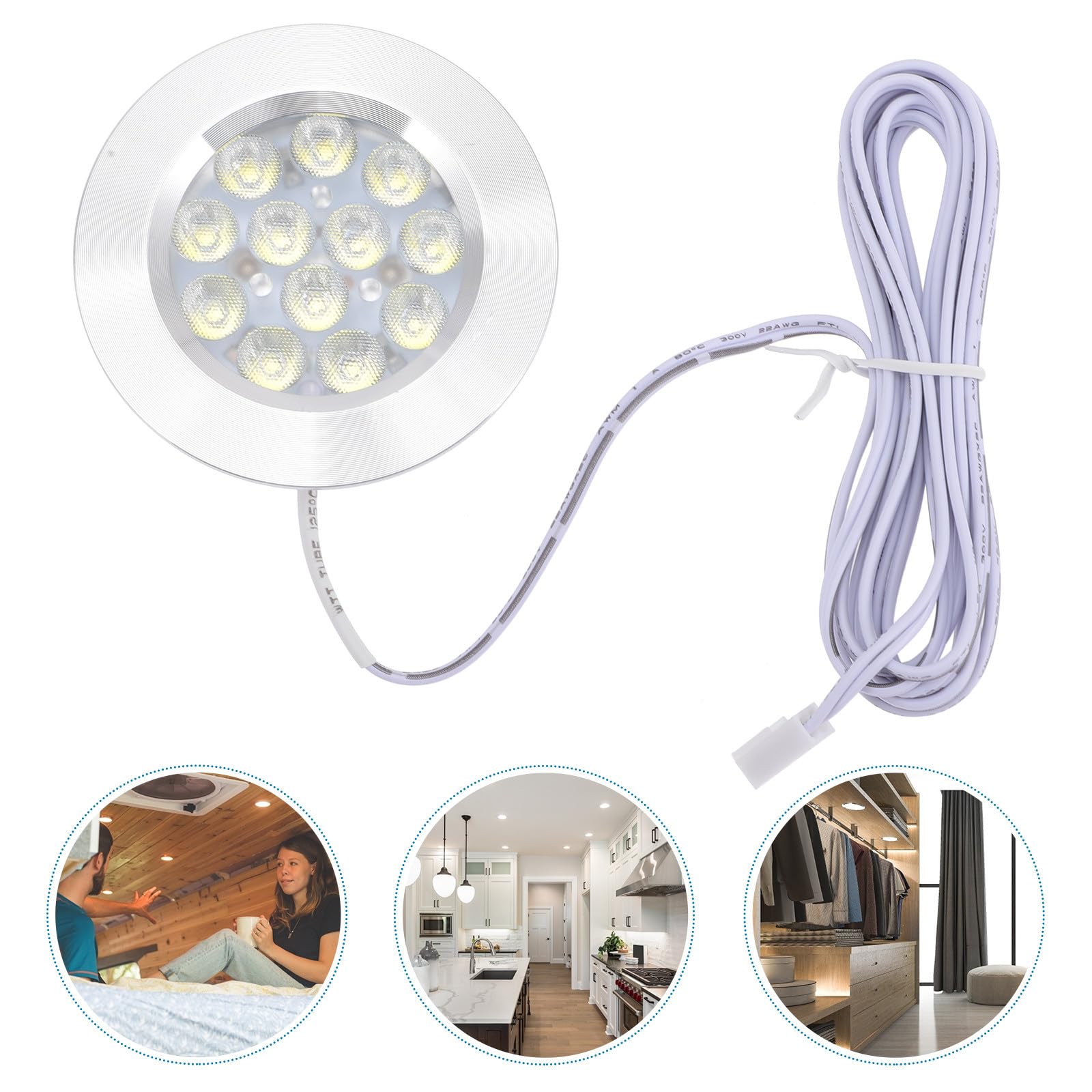 6 Pezzi Luce LED da Incasso 3w per Camper, Lega di Alluminio Bianco