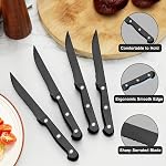 Pleafind 72-Pieces Ensembles d'argenterie noir pour 12, Ensemble plat avec couteaux à steak, ensemble de couverts en acier inoxydable, y compris fourches et ensemble de couteaux, lave-vaisselle ensemble d'ustensiles sécuritaires pour le restaurant à la maison